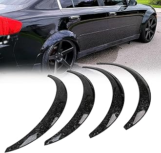 Universal Fender Flares 4PCS Car Fender Body Kit Wheel Arches Edge Trim Protector Flexible PP Material Fender Flares Fits for most of Cars,Mustang(89cm-Satin pattern)