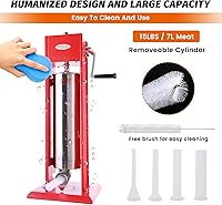 Vista 6 de Hakka 15 Pound Sausage Stuffer 2 Speed Stainless Steel Vertical Sausage Maker by HAKKA BROTHER