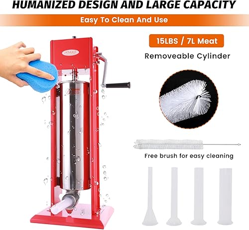 Miniatura 6 de Hakka 15 libras (7 litros) rellenos de salchichas horzonales de 2 velocidades