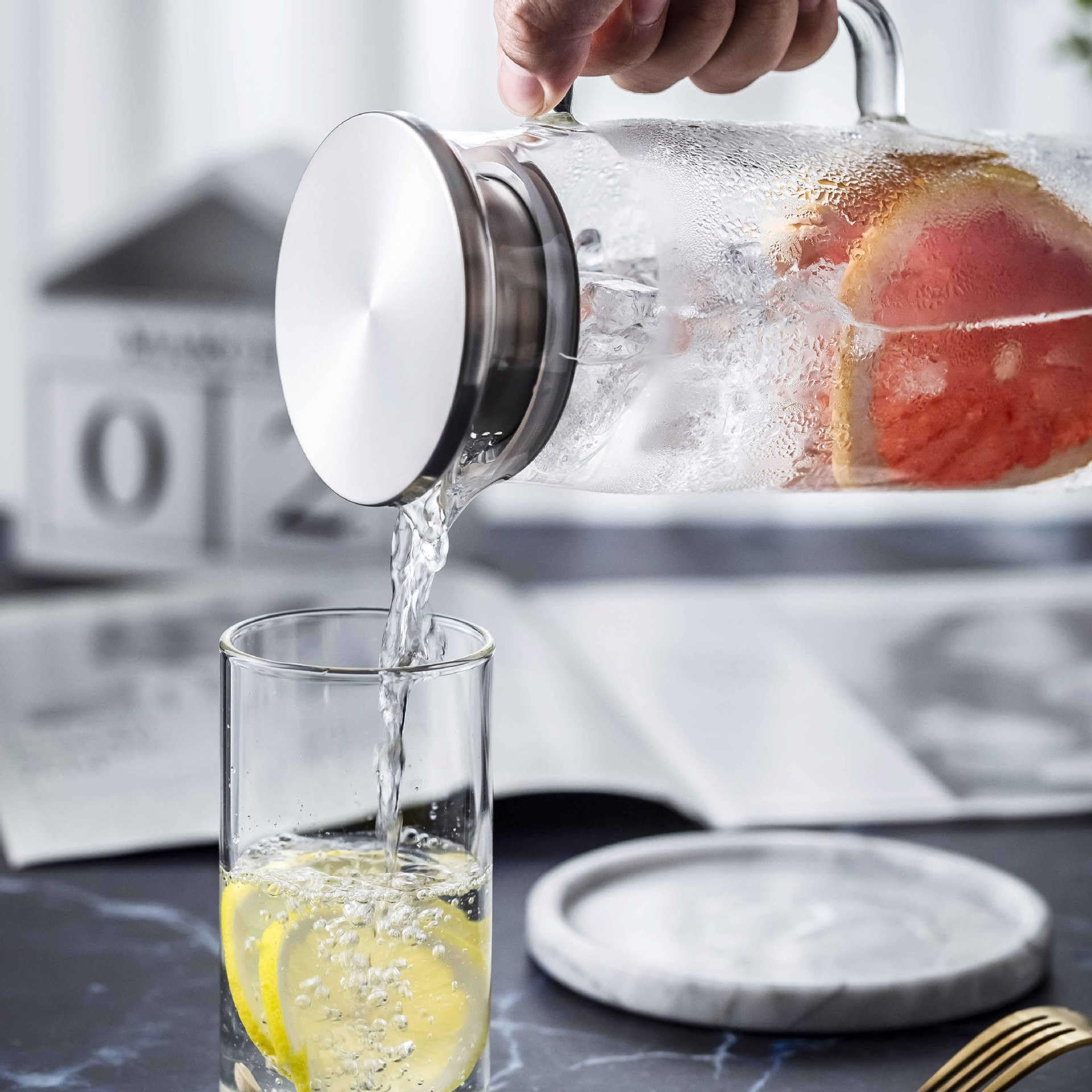 Broche à Eau En Inox 1,1L – Pour Thé Glacé, Jus – Moderne Et Robuste