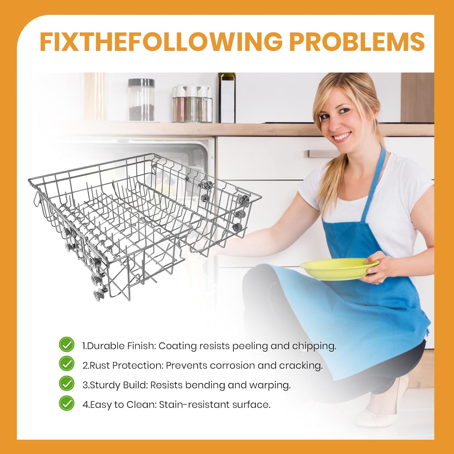 【2025】Dishwasher DD82-01385B A/S Assembly-Middle Dishrack (20.5 * 20 * 6in), Center Dishrack (dishrack with rack wheels) - Fit for Samsung Dishwasher Parts DW80R2031/DW80M2020US Series