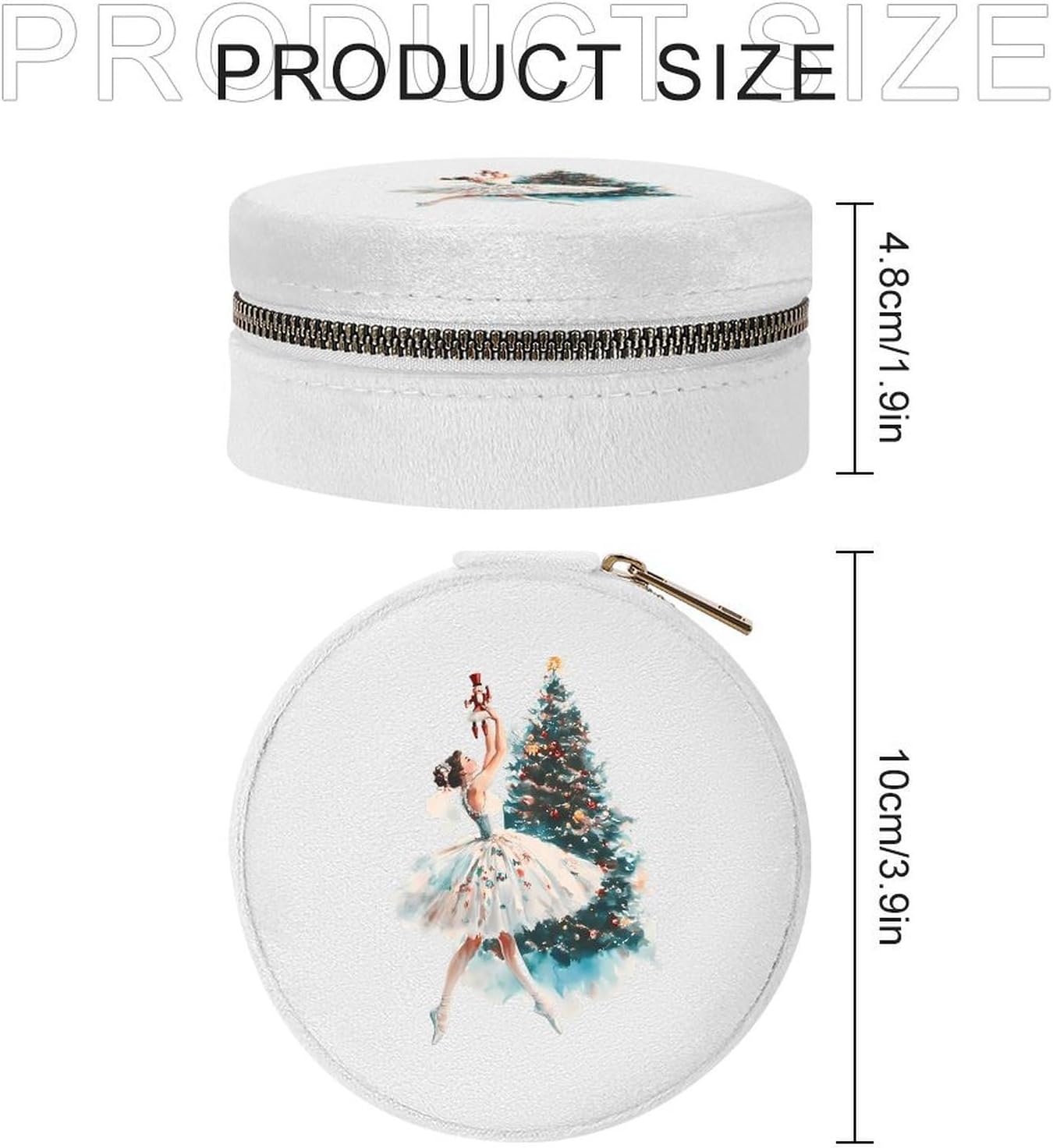 Nutcracker Ballet Christmas Tree Travel Jewelry Case Box White-style image 2