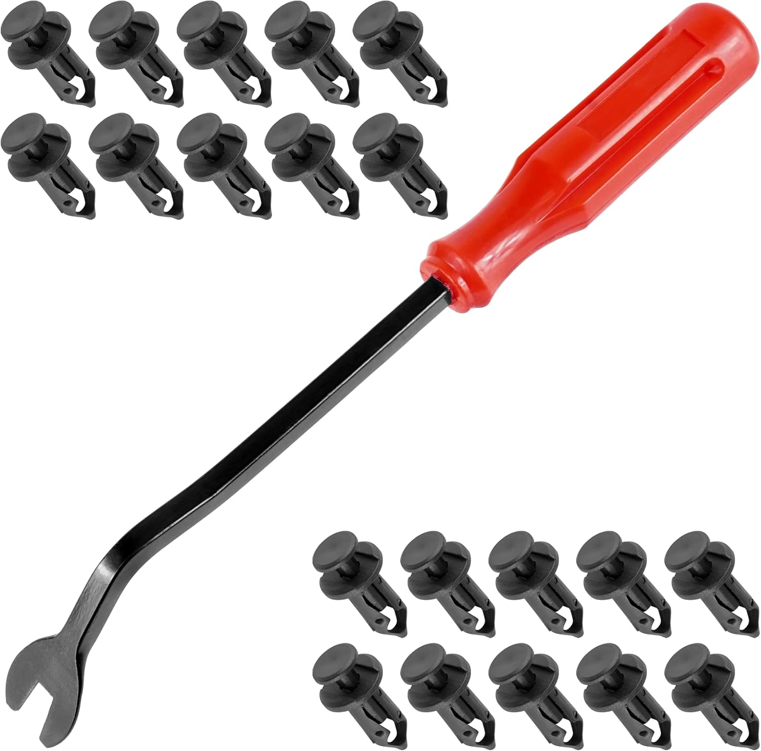 Caltric 50 Fender Rivet Clips with Tool Compatible with Polaris 7661855 / RZR 800/ RZR S 800/ RZR 4 800