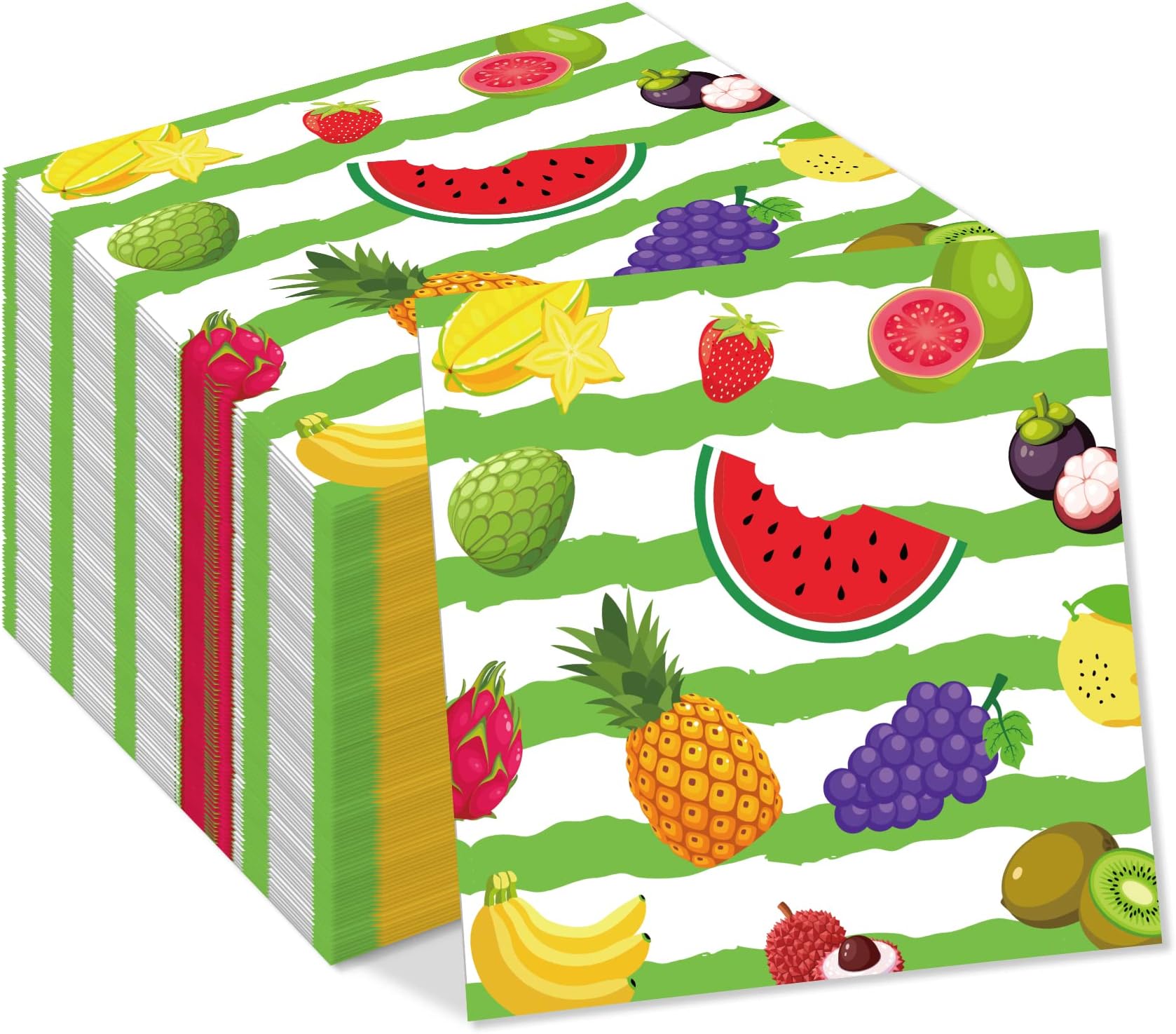 100Pack Fruit Cocktail Napkins, Summer Party Decorations