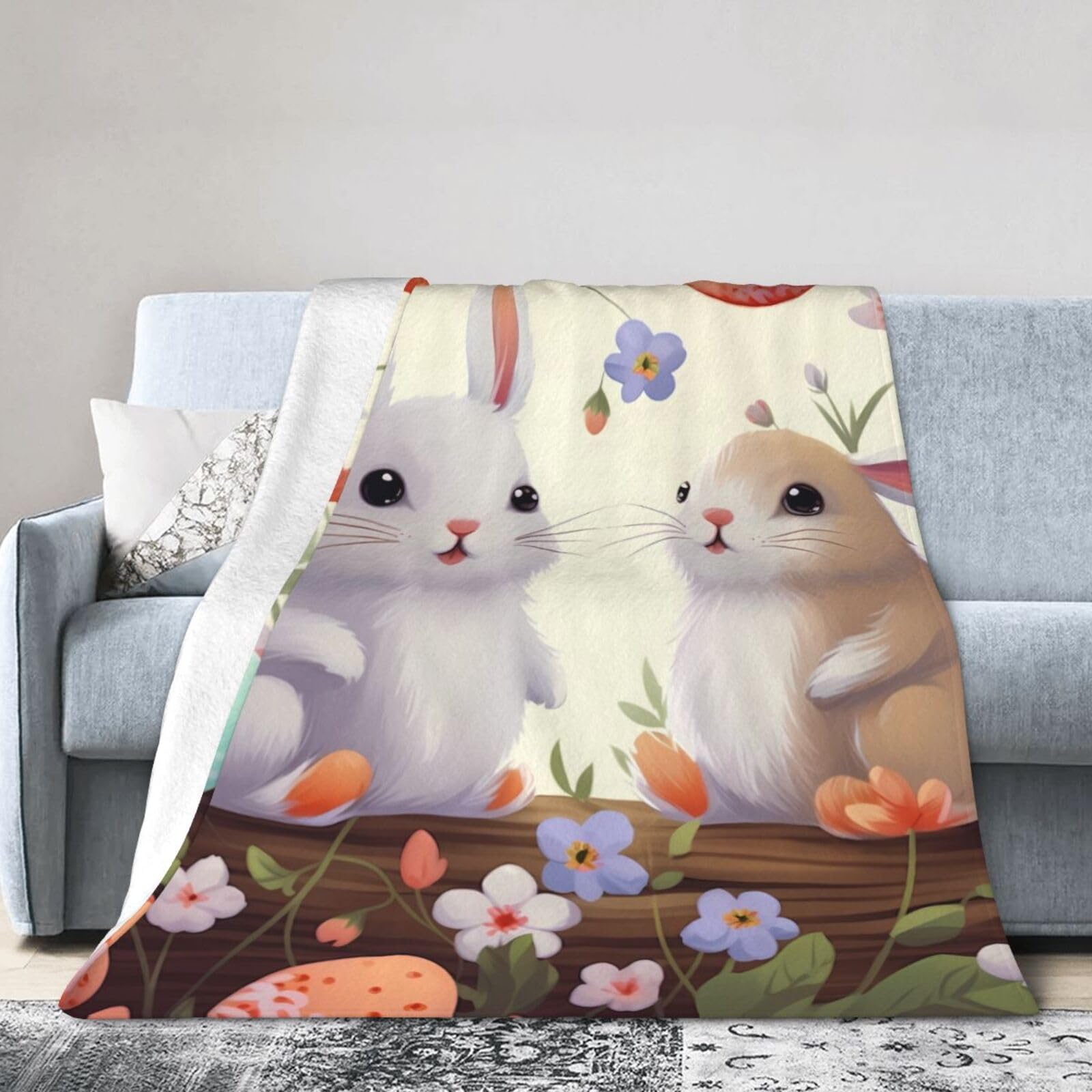 Couverture en flanelle de qualité supérieure grand format motif oiseaux