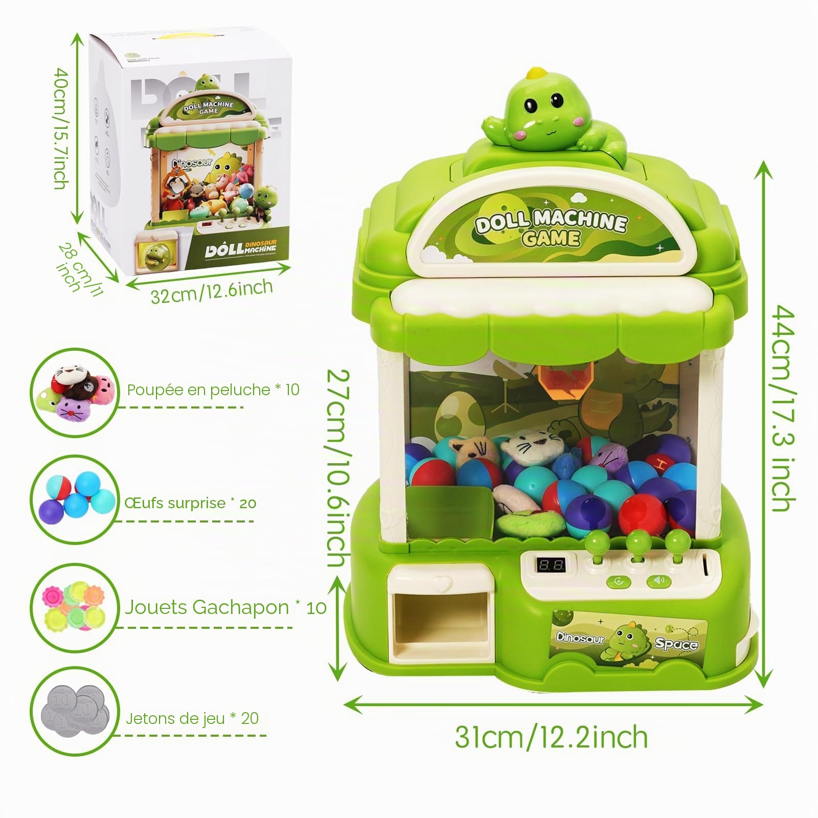 Machines à Pinces pour Enfants,Machine à Griffes avec pièce de Monnaie,,Mini Machine à Griffes Enfant Distributeur de Bonbons Cadeaux d'anniversaire De Noël pour Garçons et Filles de 3 Ans