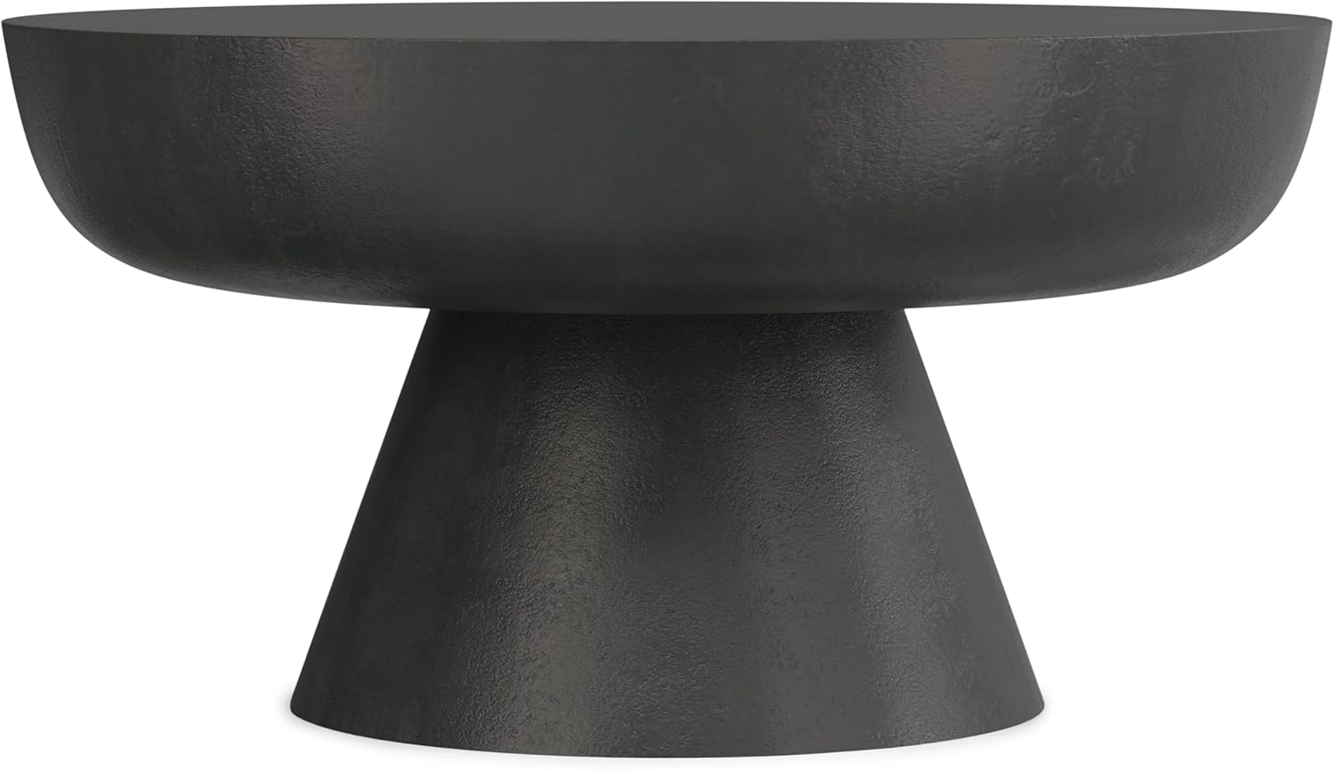 SIMPLIHOME Charmaine Round Pedestal Coffee Table - 30 inch Wide Metal Living Room Table in Black Nickel, Contemporary Accent Centerpiece with Sturdy Base and Sleek Design, Assembled
