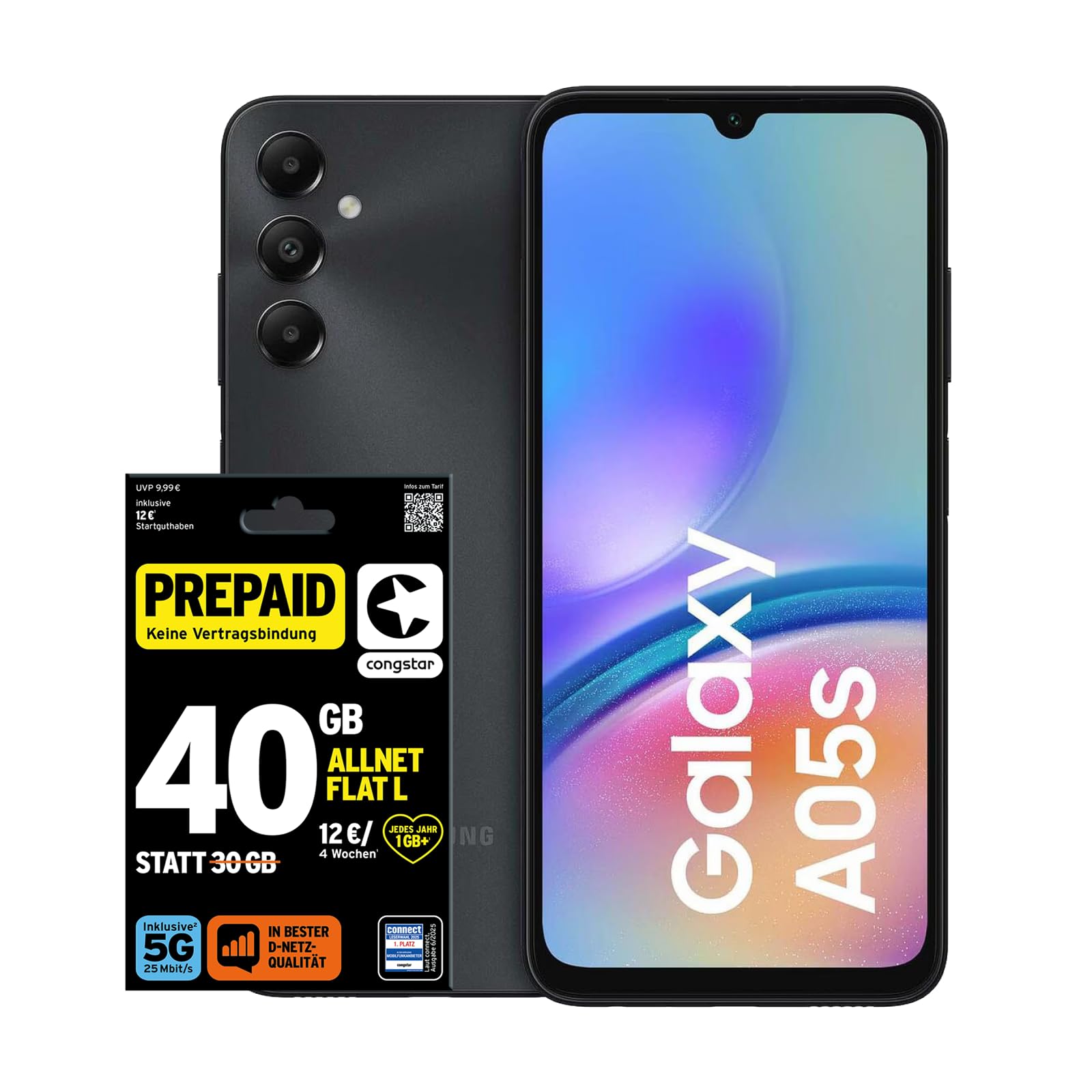 congstar Prepaid Bundle Prepaid L mit Samsung Galaxy A05s, 64GB, schwarz