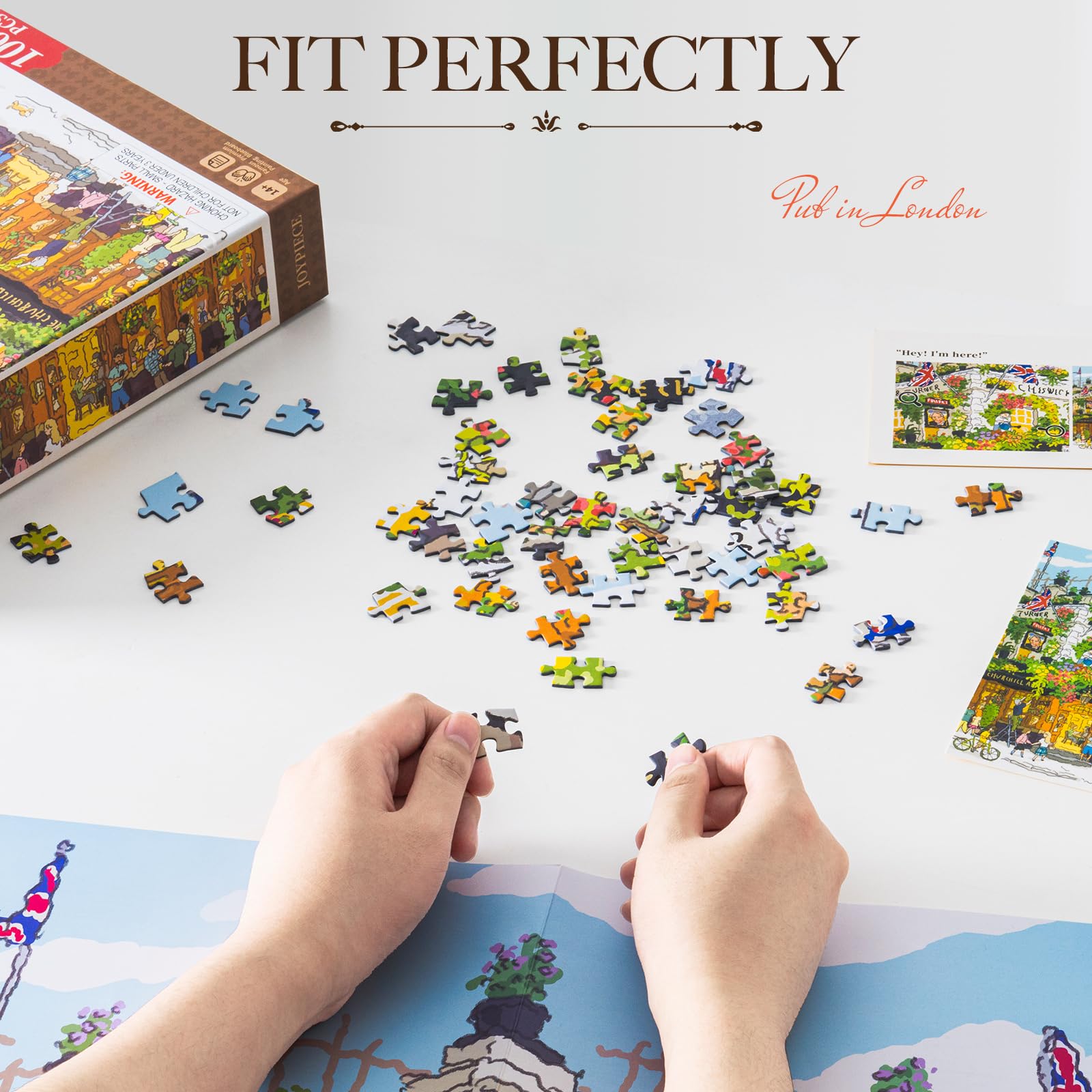 ROWOOD Puzzle da 1000 pezzi per adulti bambini, gioco impegnativo, giocattolo educativo, puzzle regali per donne uomini, pub a Londra