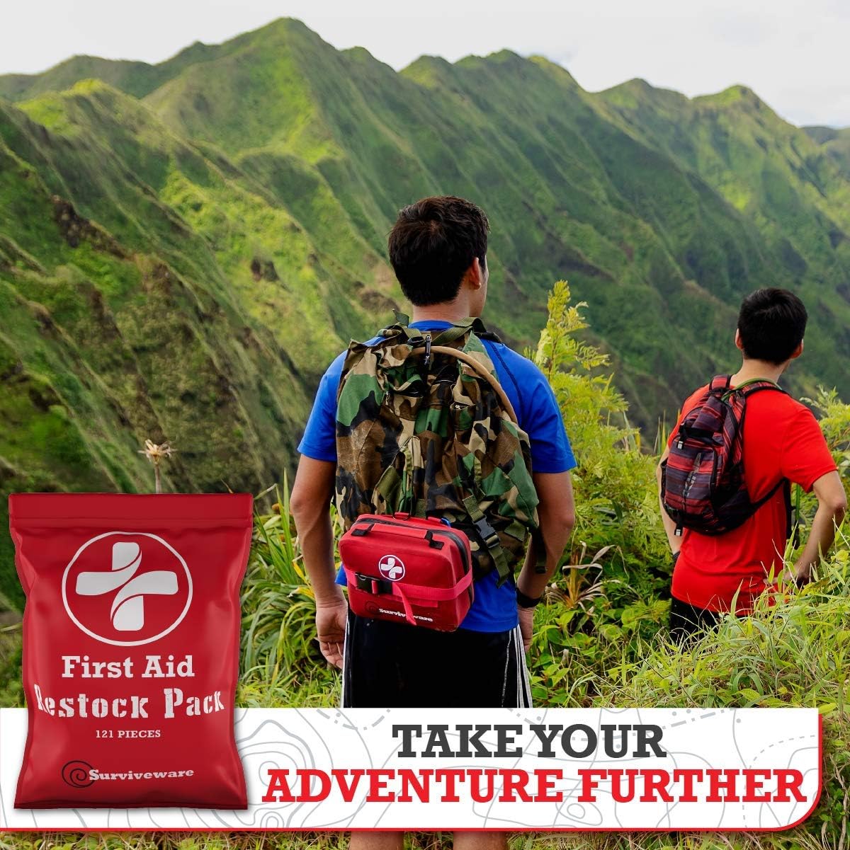 SURVIVEWARE Waterproof First Aid Kit, Safety in The Wilderness, Refill Pack : Sports & Outdoors