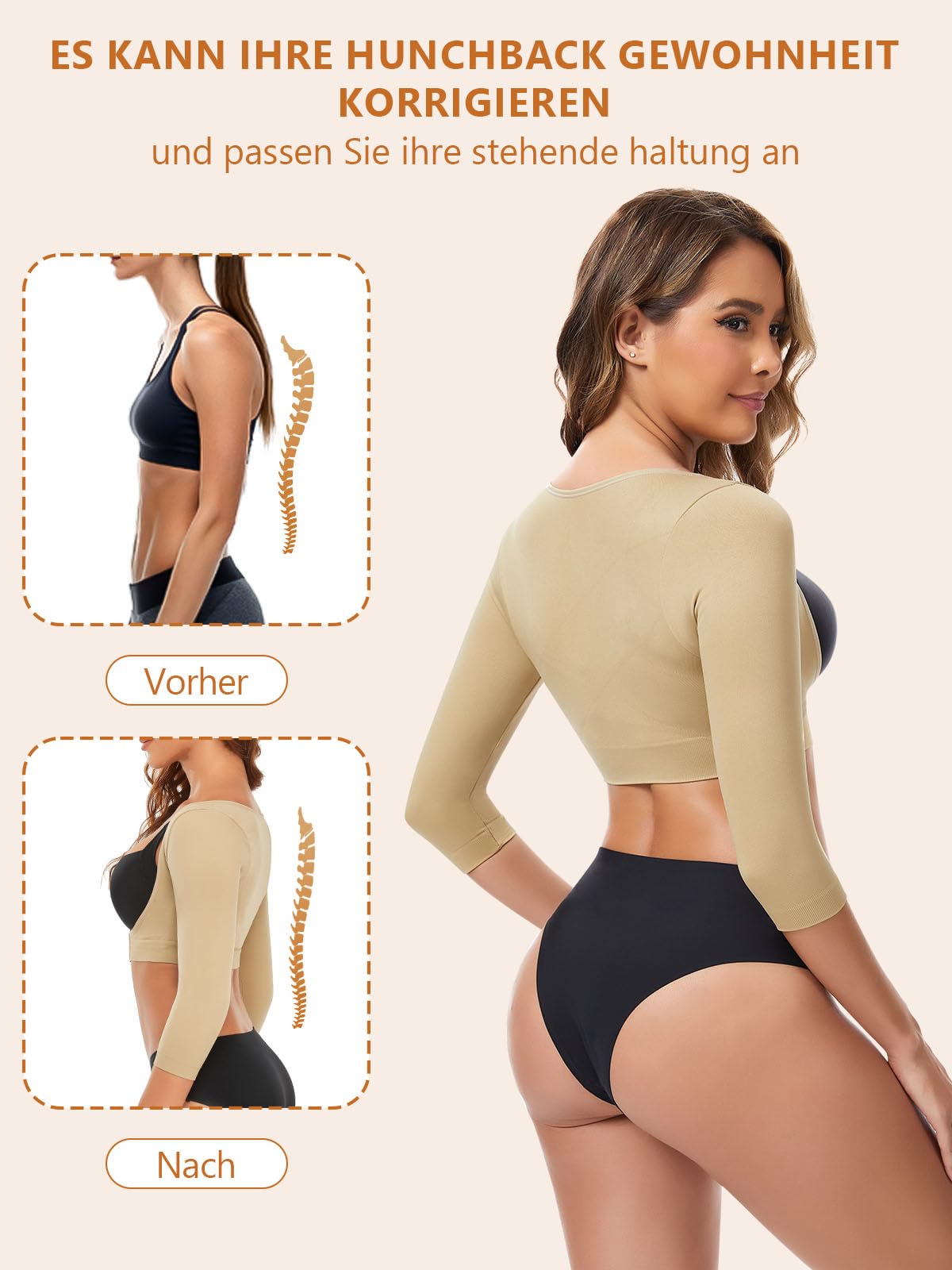Joyshaper Mangas Comprimidas Del Brazo Femenino Blusa Tallada Con Mangas de Brazo El Cuerpo Superior Comprime Espalda Apoya Hombro