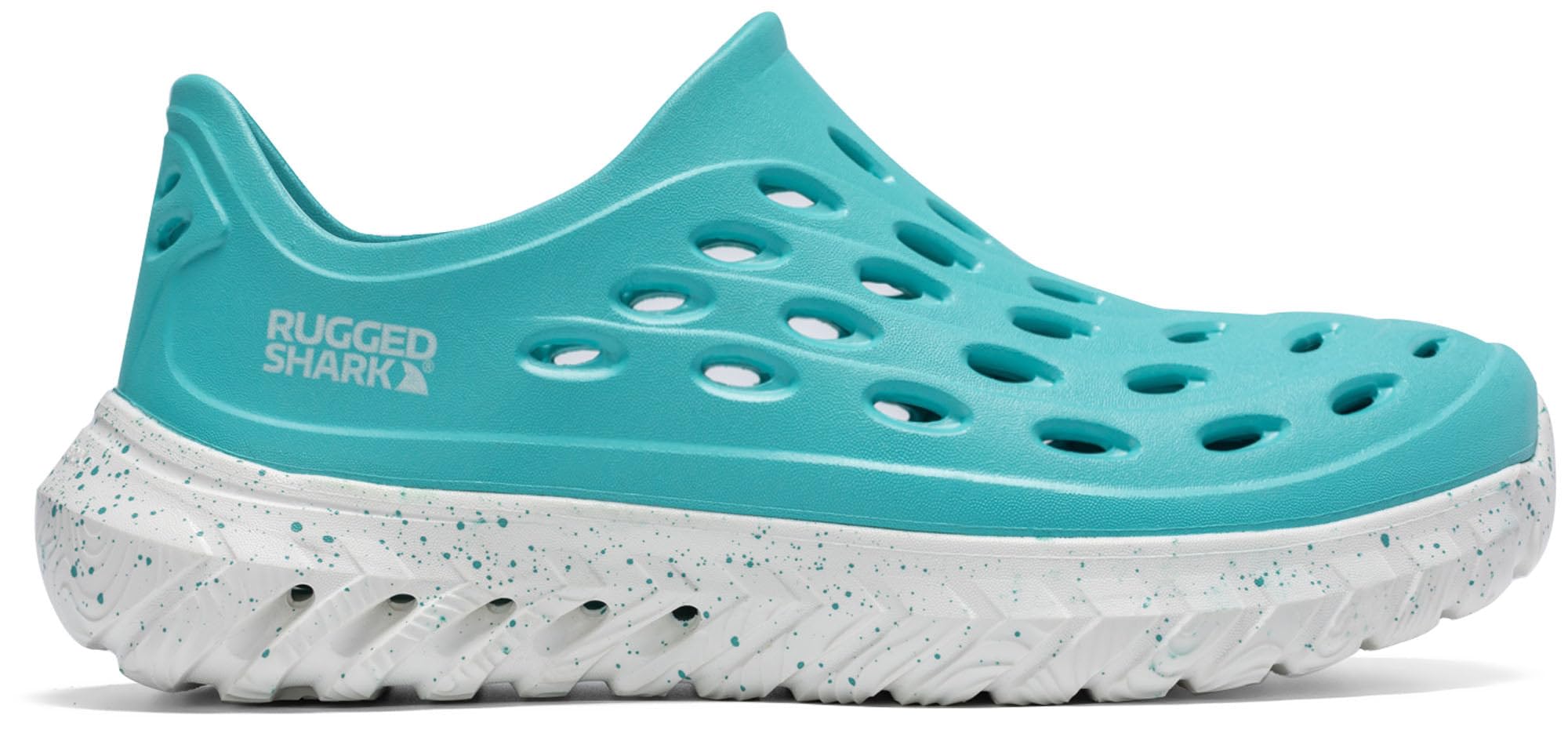 RUGGED SHARK Rift Slip-On Water Shoes – Quick-Dry EVA, AQUAFLO® Drainage, Ventilated, Lightweight, Textured Footbed, Easy On/Off, Perfect for Beach, Pool, and Outdoor Adventures Teal