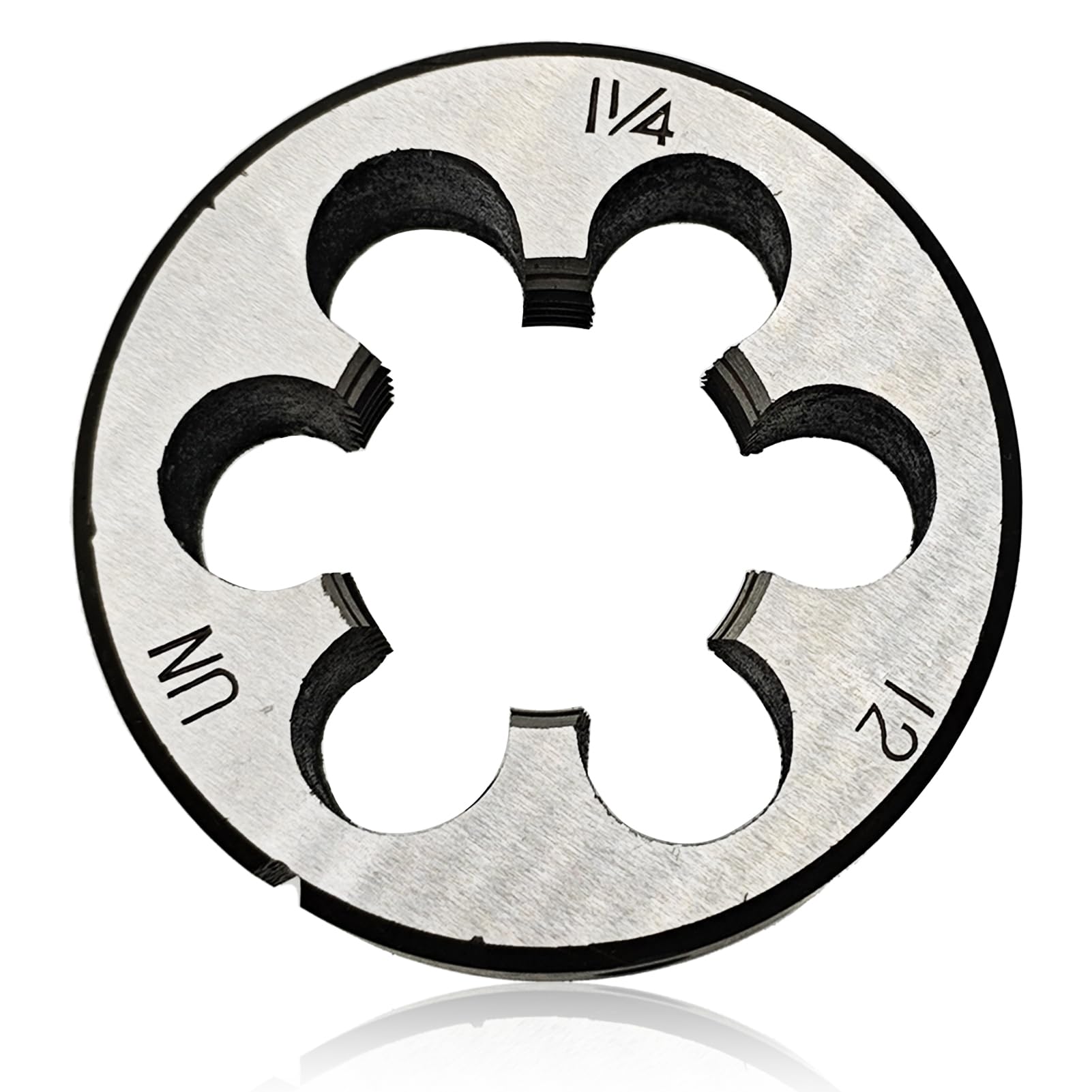 1-1/4"-12 Die, 1 1/4"-12 Round Threading Die, Right Hand, UNF, Nominal Diameter 1 1/4", TPI Thread Per Inch 12 Fin Thread, Tolerance Grade 2B, High Speed