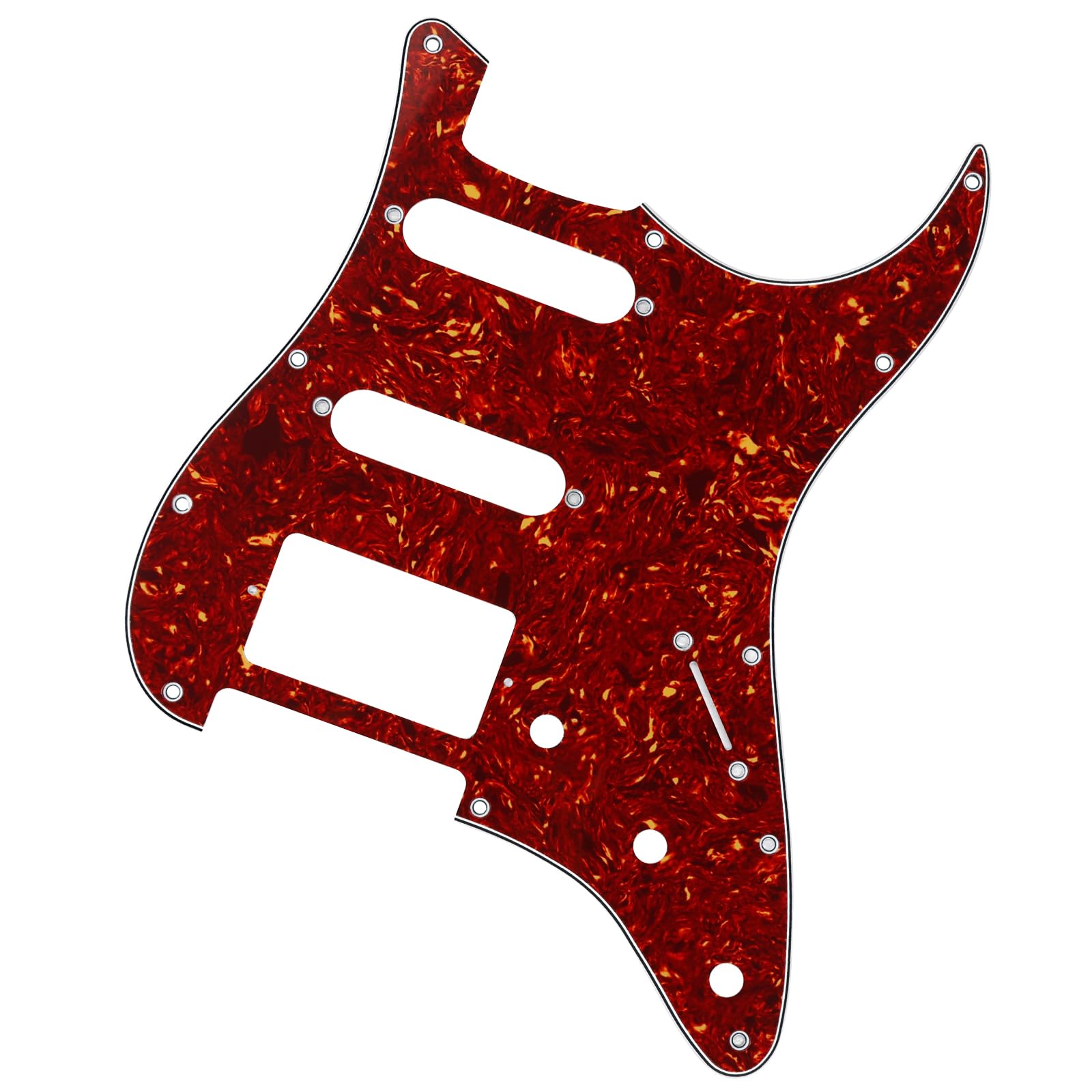 Banworks 4 Ply Strat HSS Pickguard 11-Hole Electric Guitar Pickguard SSH Scratch Plate for USA/Mexican Modern Style Standard Stratocaster ST JT/HB-02 Brown Tortoiseshell - Image 4