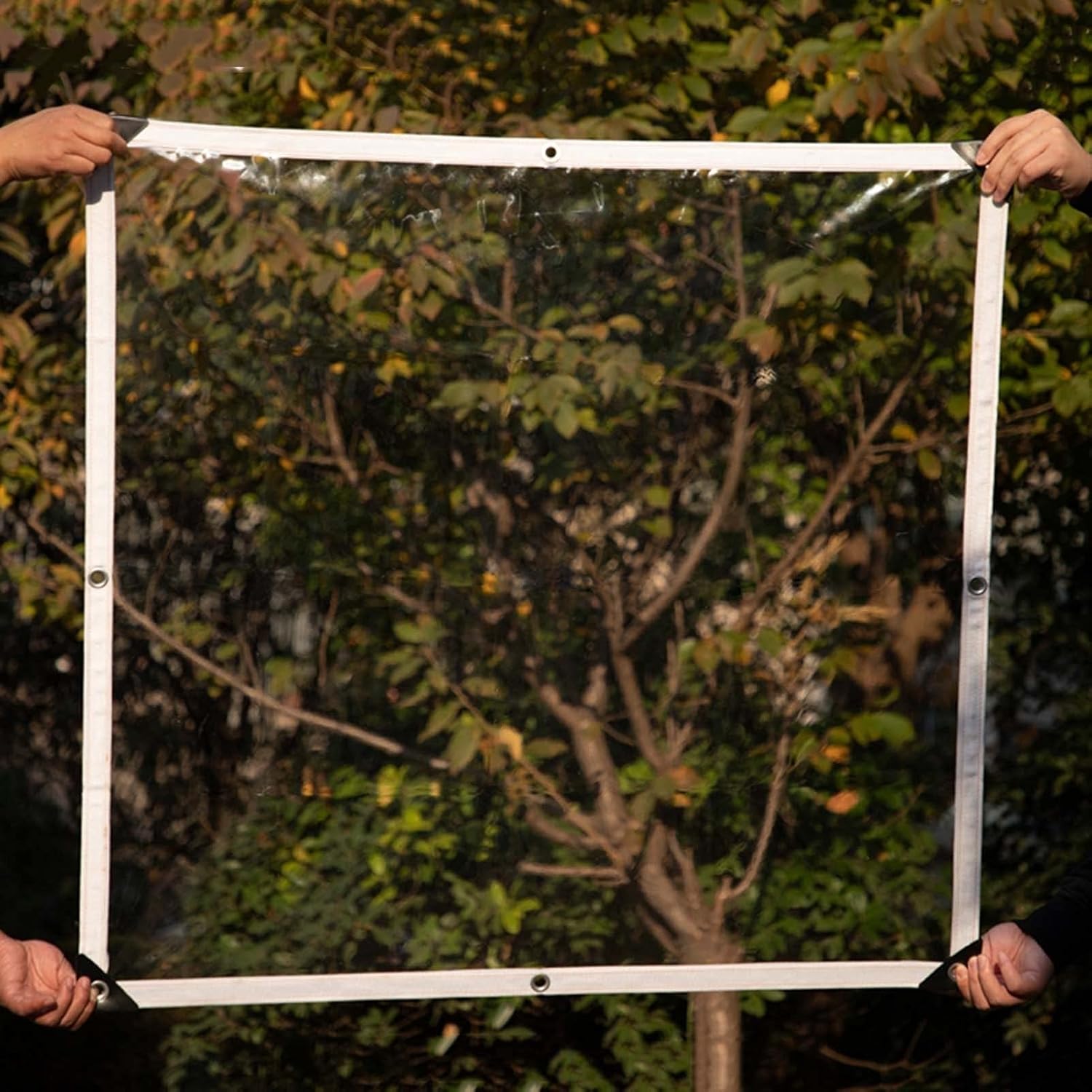 Transparent PE Tarpaulin Tarpaulins Protective Cover Windows Windproof Waterproof Cloth Clear Rainproof Garden Tarp Sail(1x1.5m)