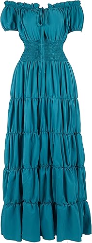 Zhitunemi - Disfraz de vestido del renacimiento, informal, para mujer, tipo camisola medieval, de campesina, estilo ropa interior irlandesa