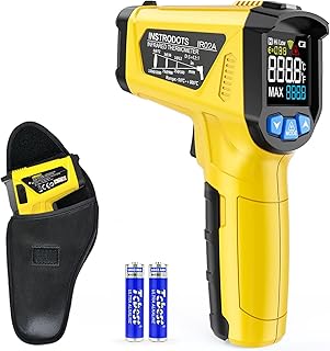 Infrared Thermometer Gun - INSTRODOTS Digital Laser Thermometer emperature Gun with Adjustable Emissivity & Max Value, -58°F~1472°F Non-Contact Surface Thermometer for Cooking, Freezer, Pizza, HVAC