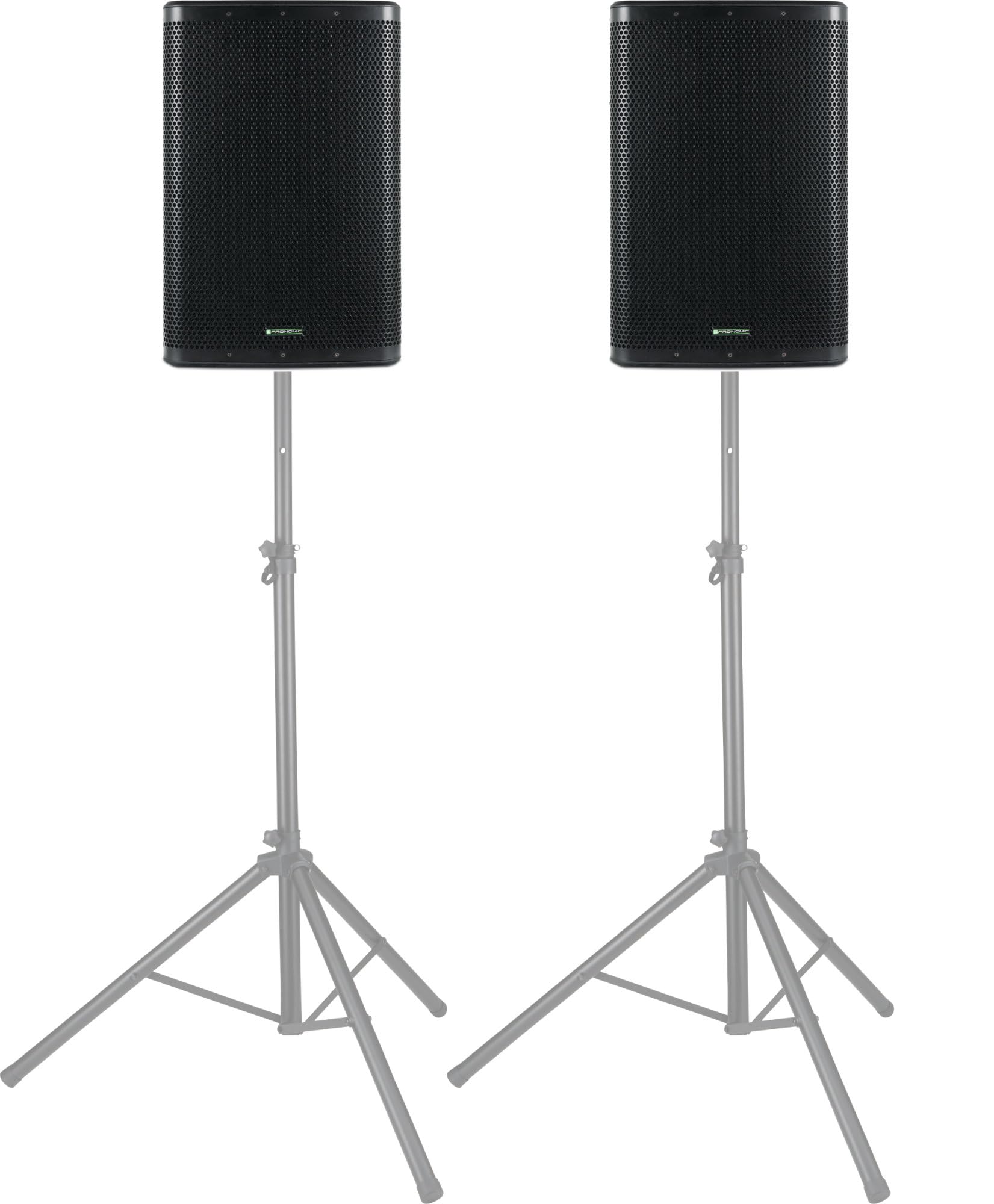 Pronomic C-215 MA - 2x Diffusore attivo a 2 vie con 2 canali - Potenza: 1000 watt - Woofer da 15" + tweeter in titanio da 1,75" - Ricevitore Bluetooth - Alloggiamento pendenza del monitor