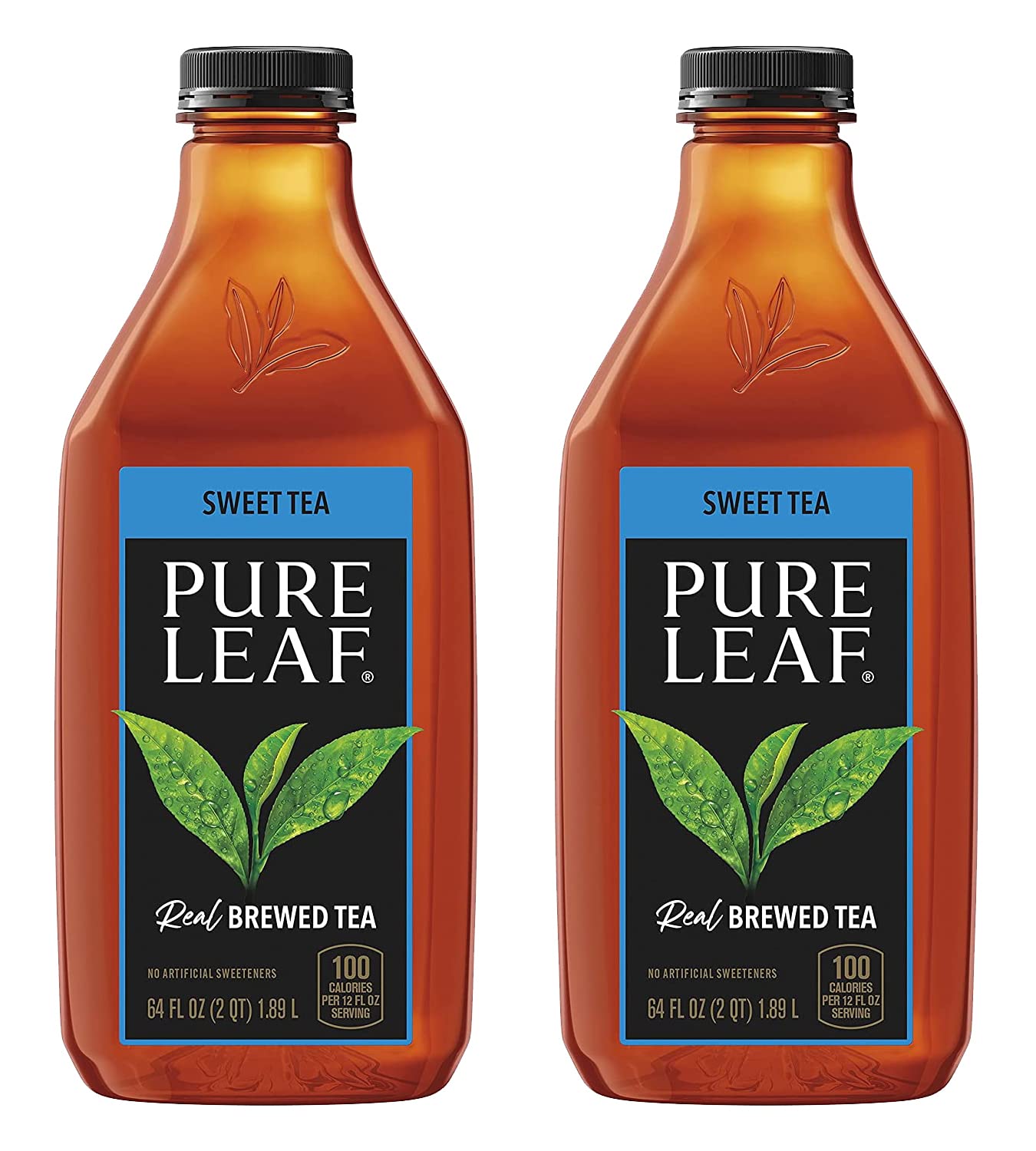 Iced Tea Bottles Sweet, 64 Fl Oz (Pack of 2) | Pure, Delicious and Refreshing Fresh Brewed Taste. Real Leaf Brewed Iced Tea, No Preservatives, Artificial Color or Flavoring, Total of 128 Oz | Family Size
