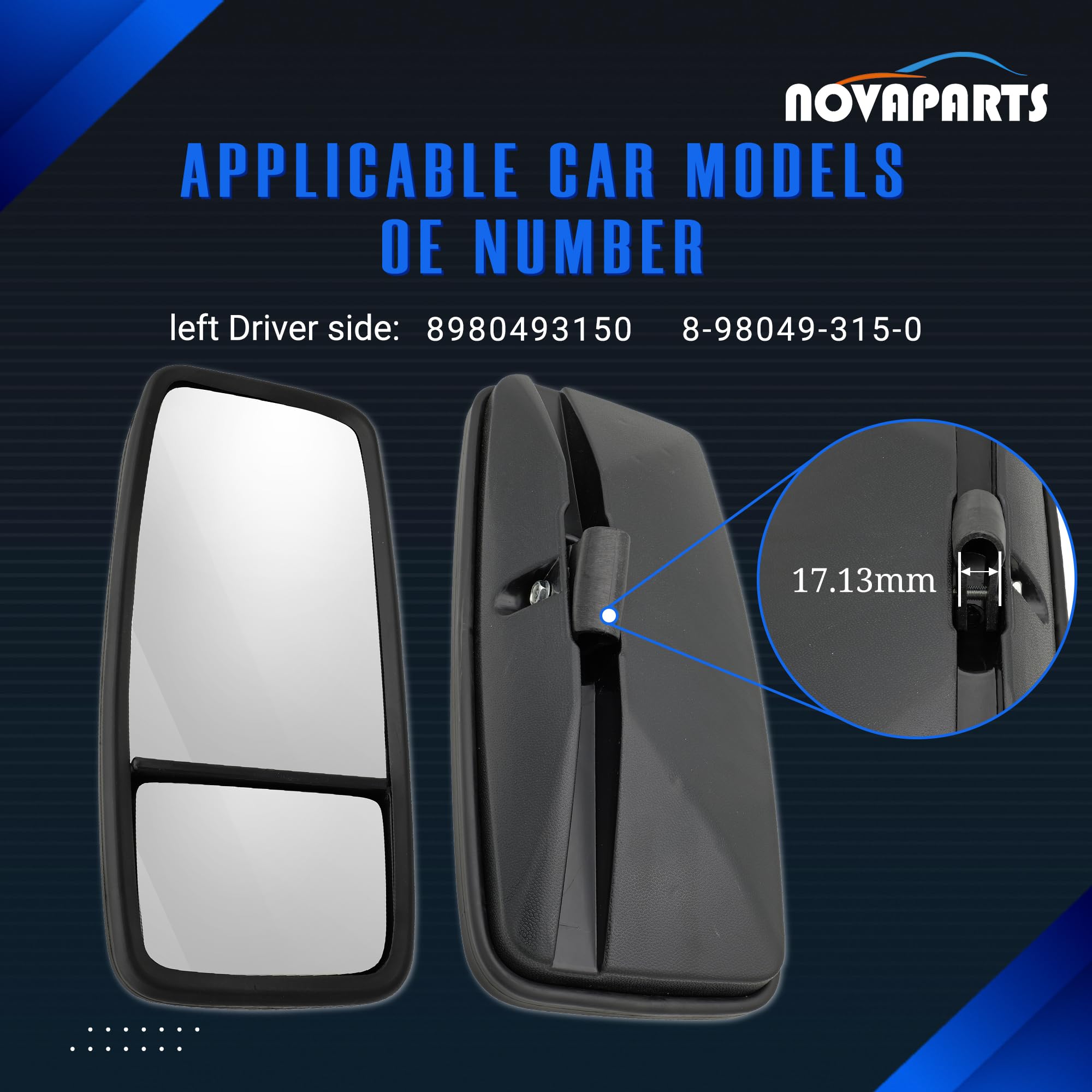 Amazon.com: NOVAPARTS Left Driver Side Door Mirror 8980493150 for