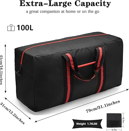 Miniatura 3 de Bolsas de lona para viajes, bolsa de viaje ligera para almacenamiento, bolsa de lona plegable impermeable para acampar durante la noche, hombres y