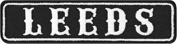 Biker Patch Biker Rankpatch United Kingdom UK Motorcycle Patch Applique to sew on or Iron on | Leeds Badge for All Fabrics and Leather | Sticker for Clothing | 3.94x0.98 in