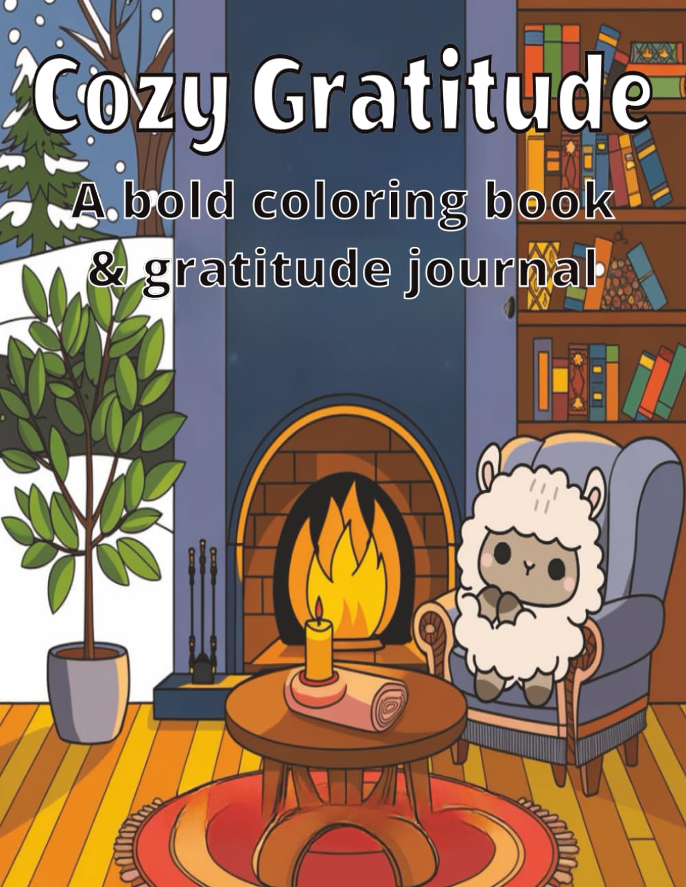 Cozy Gratitude: A bold coloring book and gratitude journal