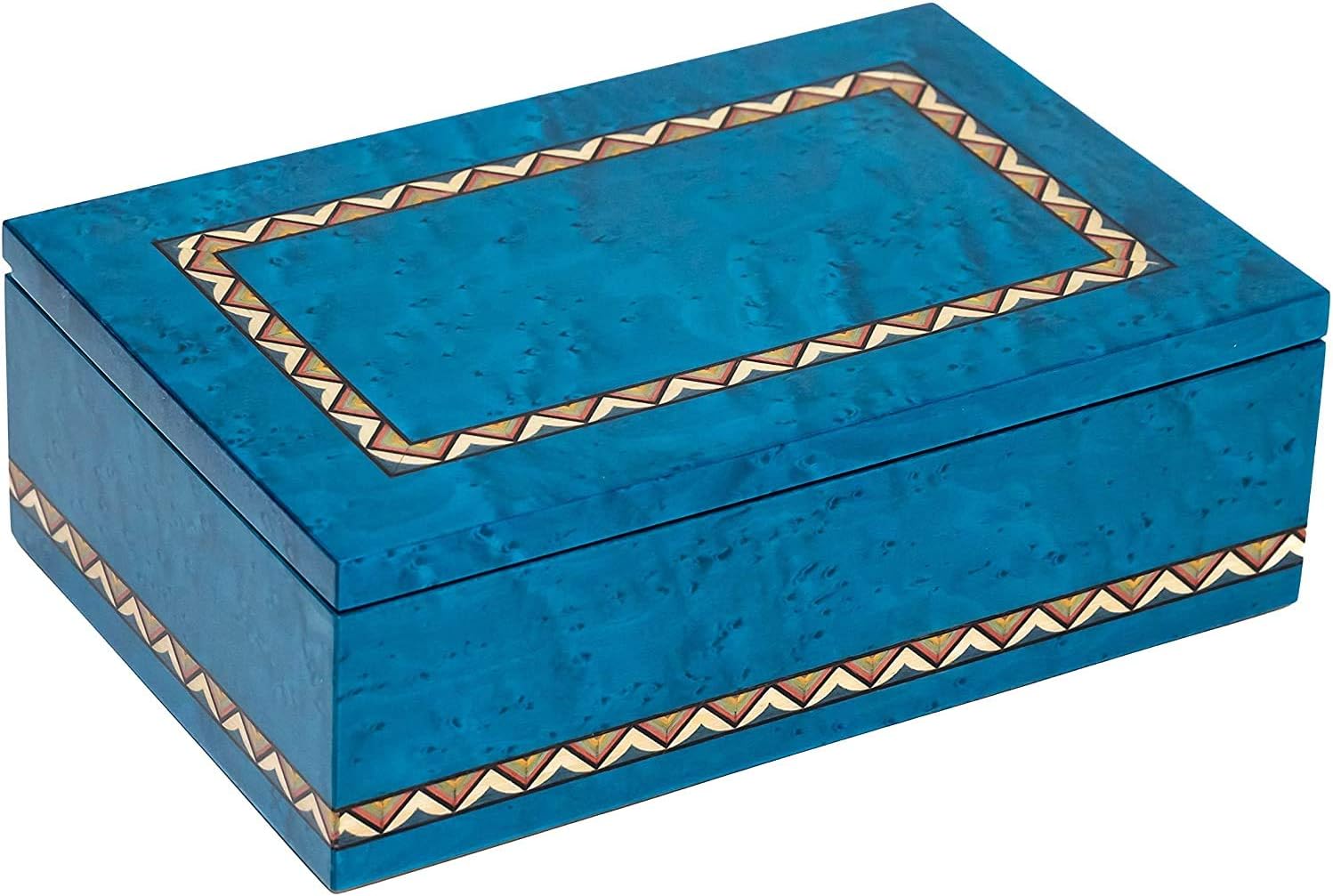 Bello Collezioni - Piazza Dei Miracoli Luxury Double Nine Black Professional Jumbo Size Tournament Dominoes Set from Italy in a Blue Briarwood Case