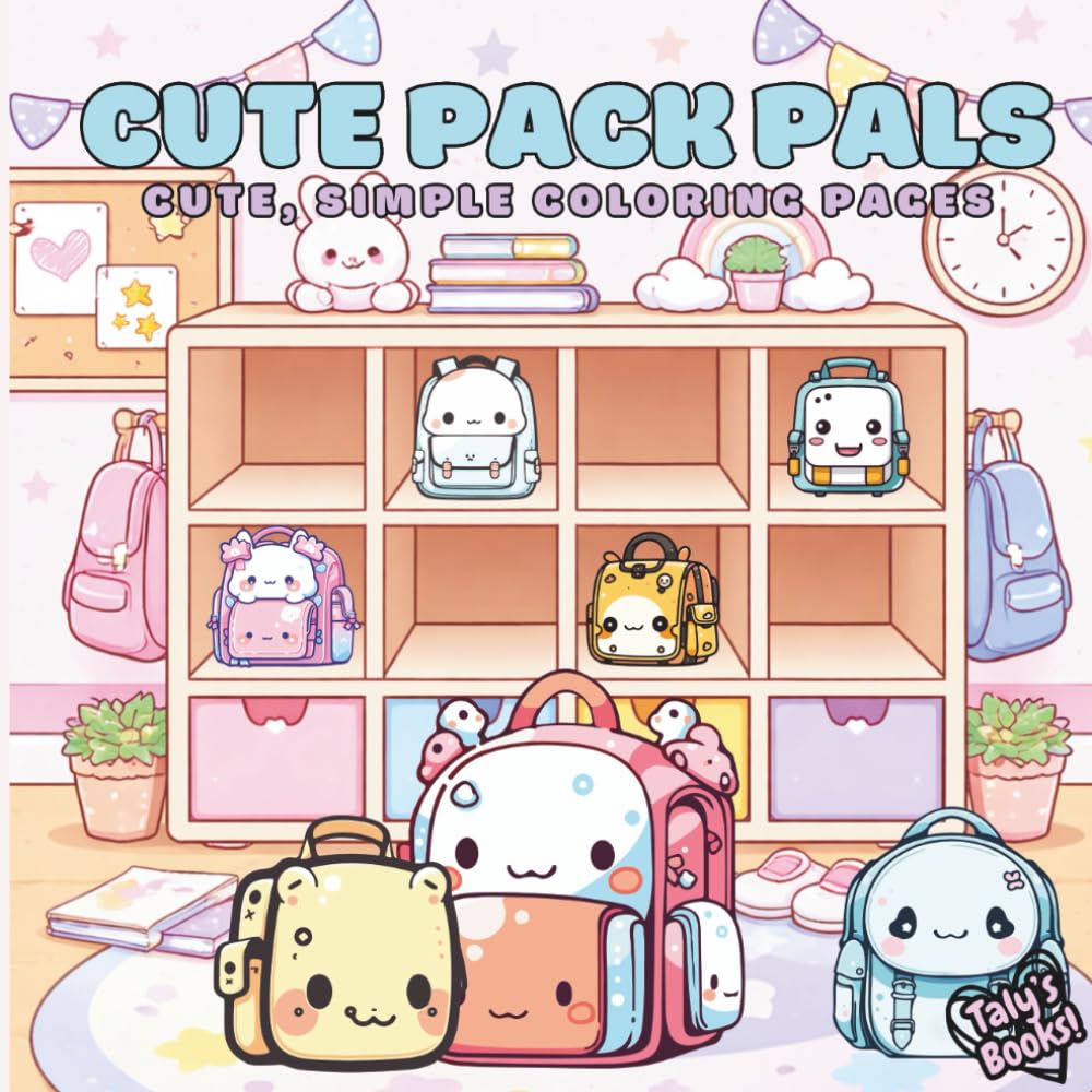 Cute Pack Pals: Cute, simple Coloring Pages