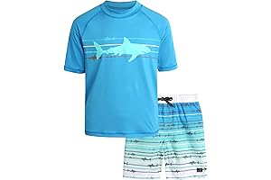 Boys' Rash Guard Set: Sun Protection Swimsuit for Big Swimmers