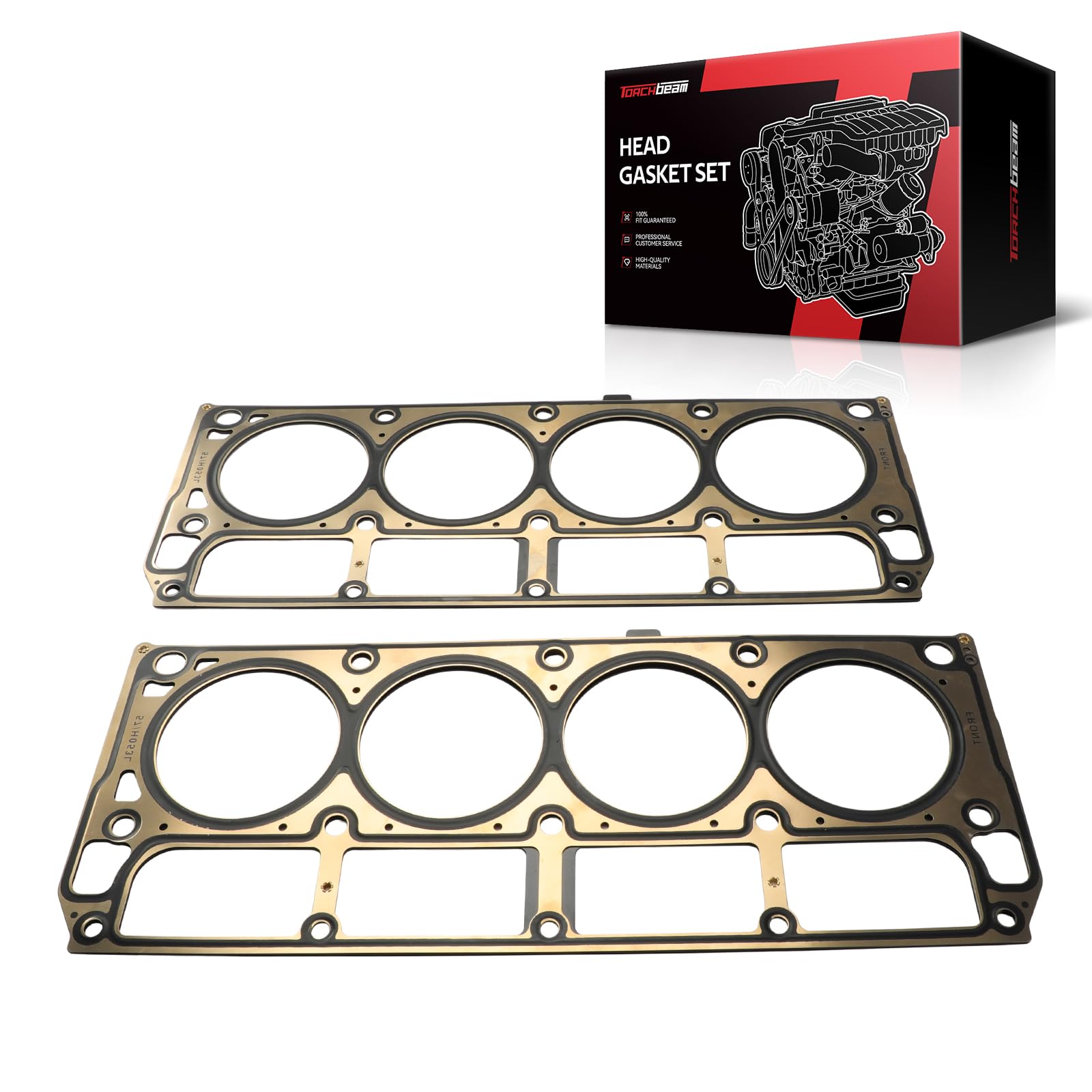 Torchbeam MLS Engine Cylinder Head Gasket Set Fit for Chevy Silverado 1500 Tahoe Suburban Avalanche Express Corvette, GMC Sierra Yukon XL 1500 Savana 4.8L 5.3L 5.7L 6.0L LS1 LS6 LS, Replace# 12589226