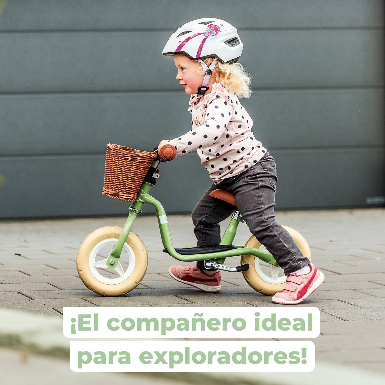 PUKY LR L Classic Retro Green | Bicicleta de aprendizaje 2 1/2 años | Bicicleta infantil con freno | Balance Bike | Asiento ergonómico, asas de seguridad y acolchado para manillar | Sillín y manillar