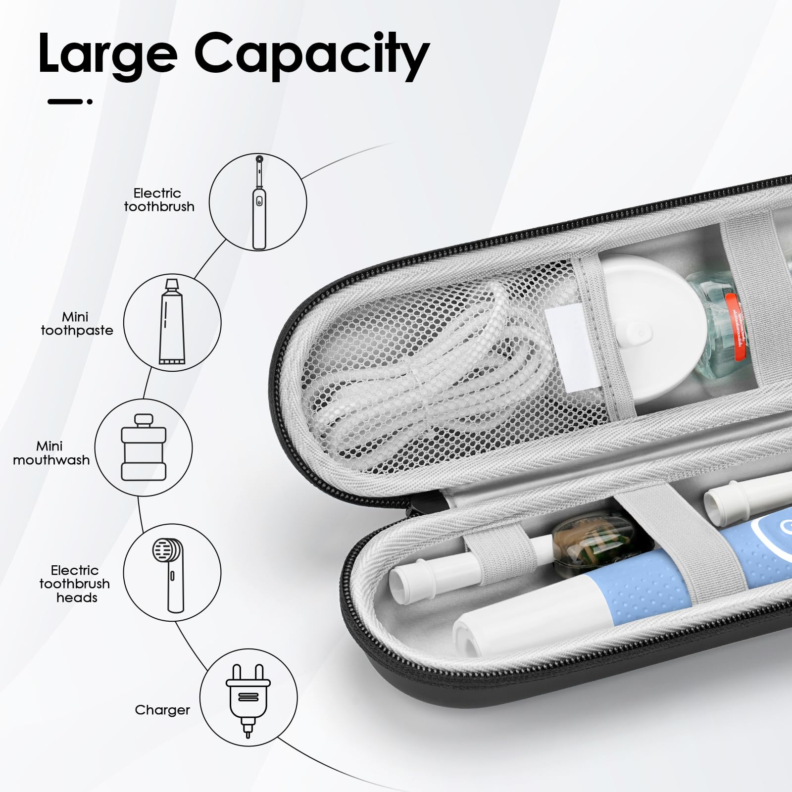 Yinke Funda para cepillo de dientes eléctrico, funda de viaje para cepillo de dientes eléctrico, funda portátil para cepillo de dientes