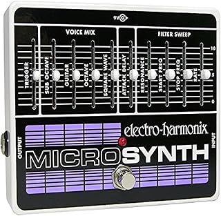 Electro Harmonix Micro Synthesizer Pedal for Electric Guitar, Silver