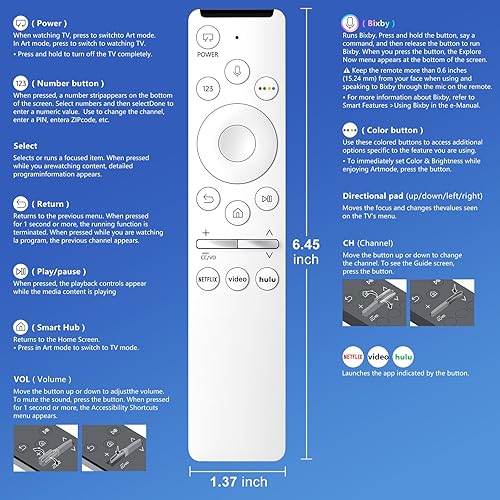 Miniatura 9 de Control remoto por voz para Samsung-Smart-TV, control remoto, reemplazo, universal para Samsung Frame Crystal QLED OLED UHD 4K 8K Voice Smart TV