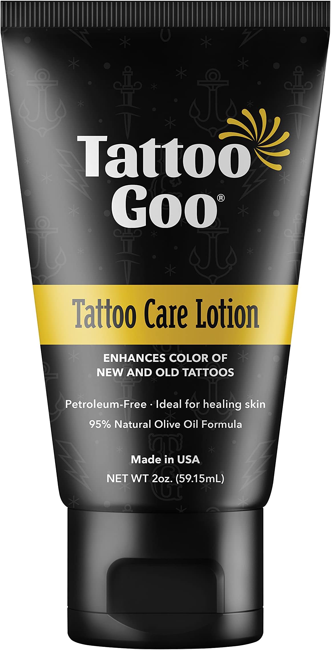 Tattoo Care Lotion, 2 oz, Soothes Itch & Irritation, Hydrate & Preserve Color, Non-Greasy Moisturizer, Aftercare Lotion with Olive Oil & Panthenol, No Petroleum or Mineral Oil