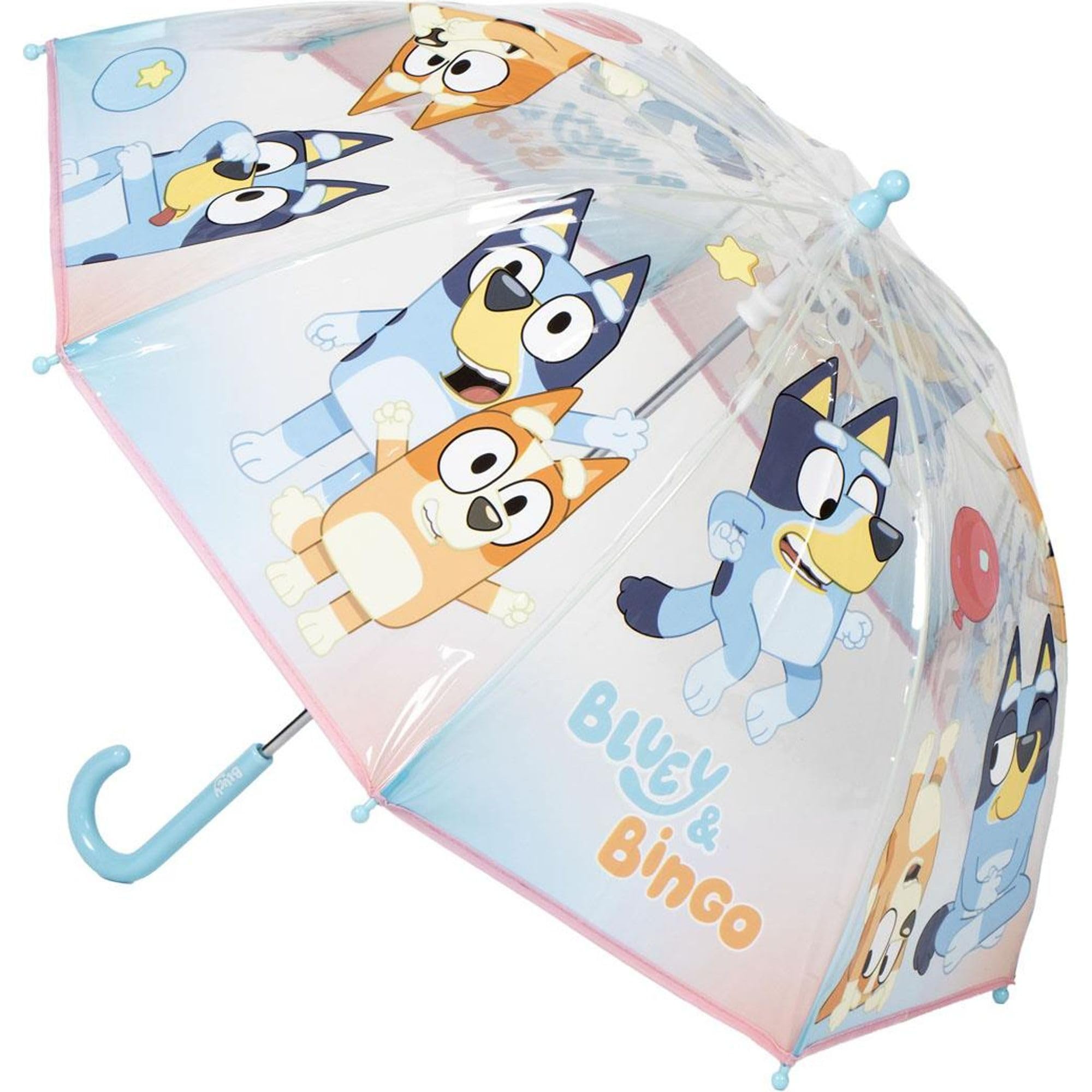 CERDÁ LIFE'S LITTLE MOMENTS Bluey Poe Bulle Manual Umbrella, Kids Umbrella with Clear Dome Design, Strong and Safe with Bluey Illustrations
