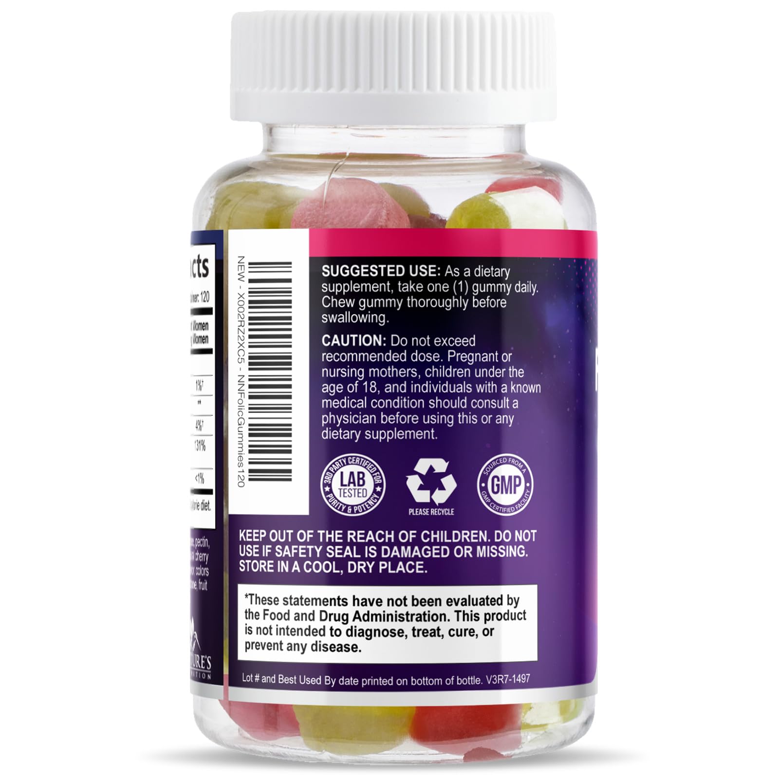 Folic Acid Gummies - Essential Prenatal Vitamins for Women - Daily Folate Vitamin B9 Supplement for Mom & Baby Development Support - Before, During & After Pregnancy, Gluten Free, Vegan - 120 Gummies — Amazon image 8