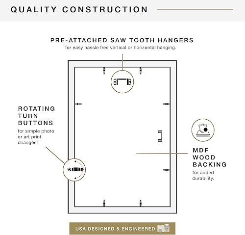 Vista 331 de MCS Industries Studio Gallery - Marcos con textura de madera color gris de 13 x 19 pulgadas / 33.02 x 48.26 cm., 2 unidades Gris Woodgrain