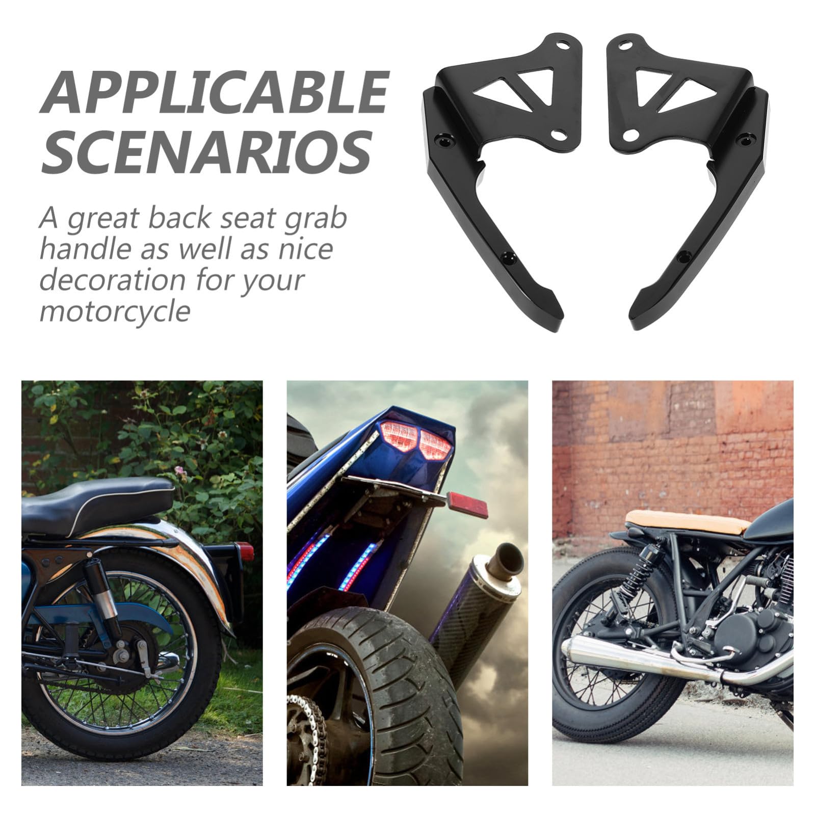 Maniglia Posteriore e Barra di Sostegno per Sedile Passeggero Moto 125 M3, Realizzata in Alluminio, Compatibile Viaggi Lunghi e Montaggio Facile