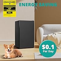 Vista 8 de 3.2 Cu.Ft Small Refrigerator Single Door, Mini Fridge for Bedroom Office Dorm Kitchen Undercounter, Compact Cooler with Removable Glass Shelves