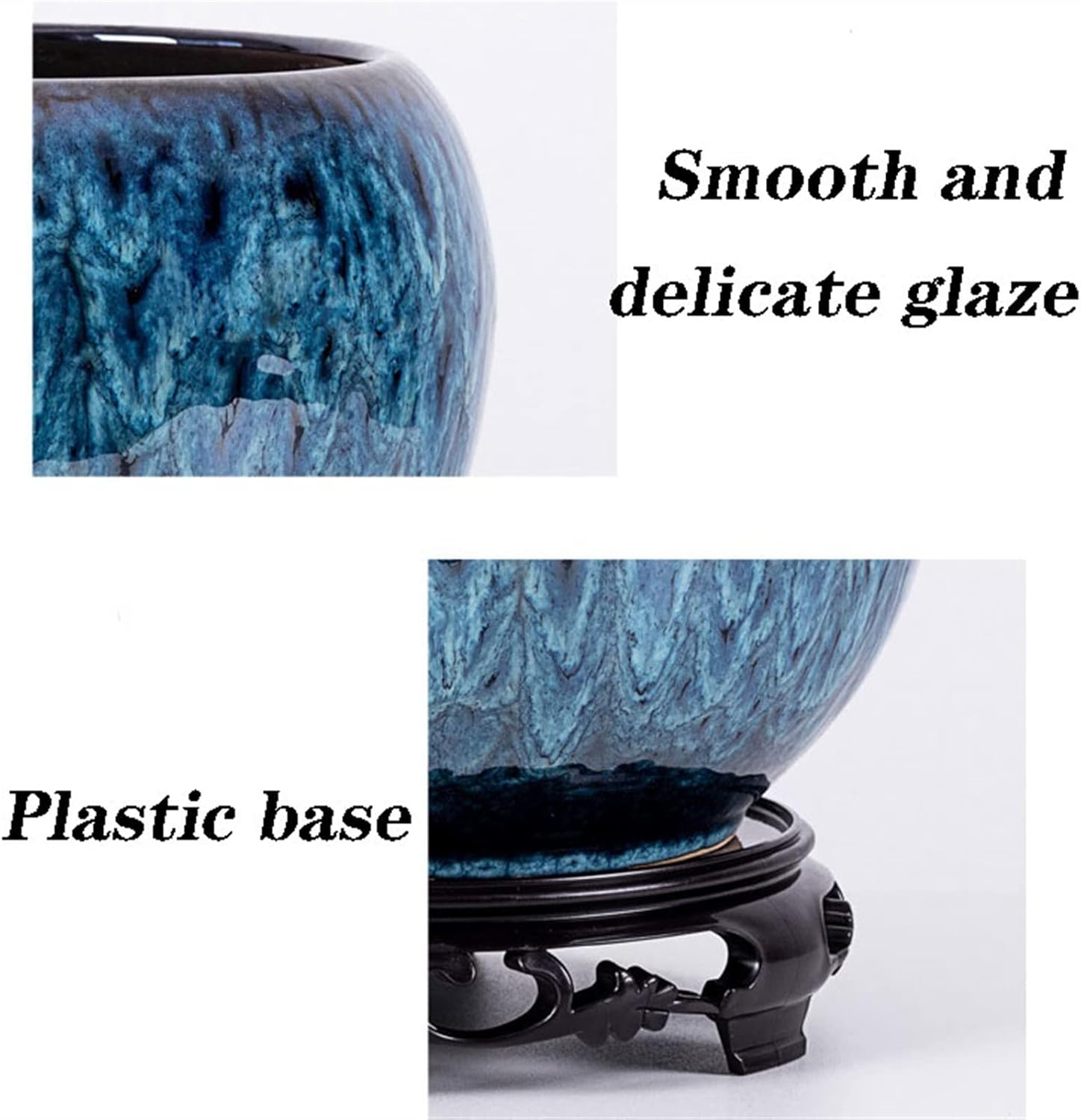 お早めに!! 屋内植木鉢 シンプルな植木鉢 セラミック植木鉢 トレイベース付き 球形大型プランター 排水穴付き リビングルーム オフィス 中庭に最