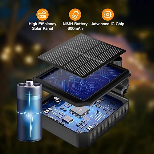 Miniatura 8 de CRILEAL - Luces de luciérnaga alimentadas por energía solar luces solares para exteriores impermeables luces de luciérnaga oscilantes con explosión