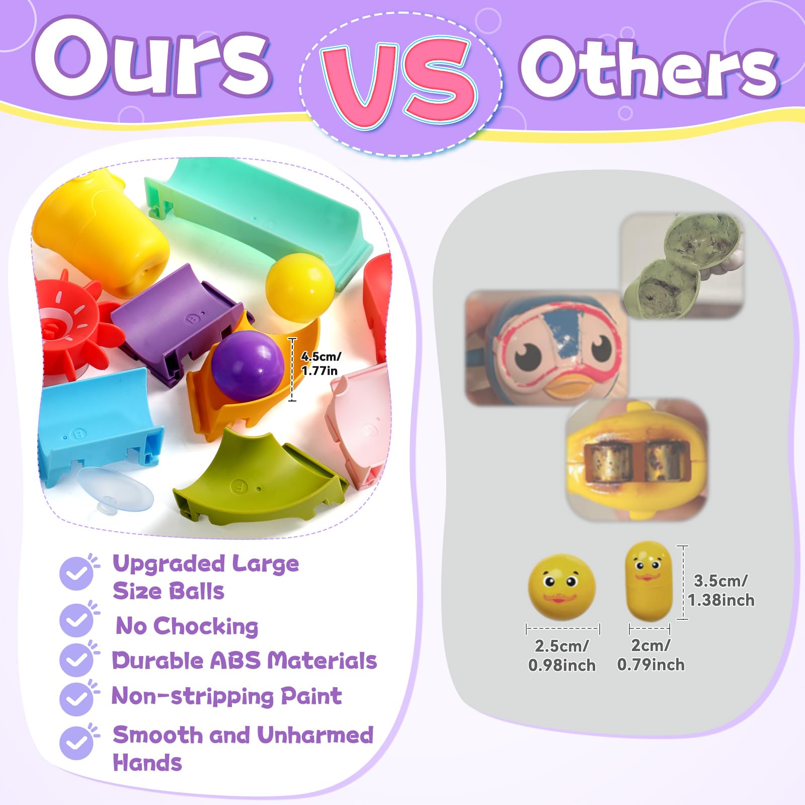 Juguetes de baño para niños de 1 a 3, 3 a 5 años, juguetes de baño para bricolaje resbaladizos, divertidos juguetes para baby shower, regalos de cumpleaños de Navidad para niños y niñas, hora 2