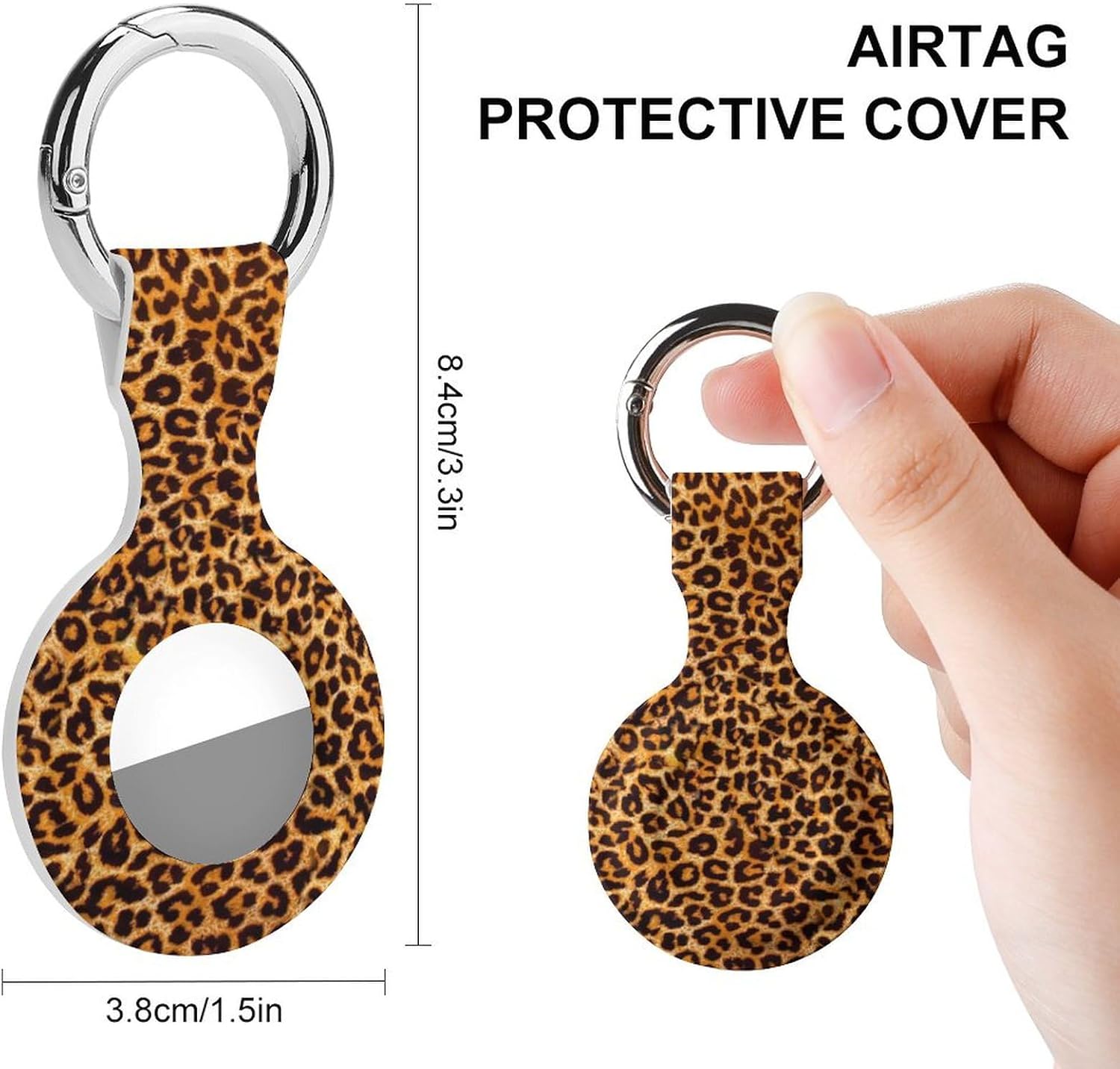 Animal Leopard Print Funny Cover Compatible with AirTag Case Protector GPS Tracker Storage Bag Box with Keychain Novelty Gifts