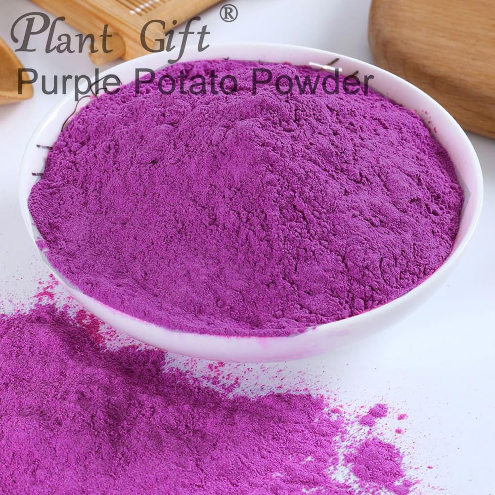 100% Natural Pure Purple Potato Powder 100g/3.52oz 紫薯粉 polvo de batata púrpura, polvo de pigmento comestible púrpura, muy adecuado para panadería, jugo, batido y bebidas.