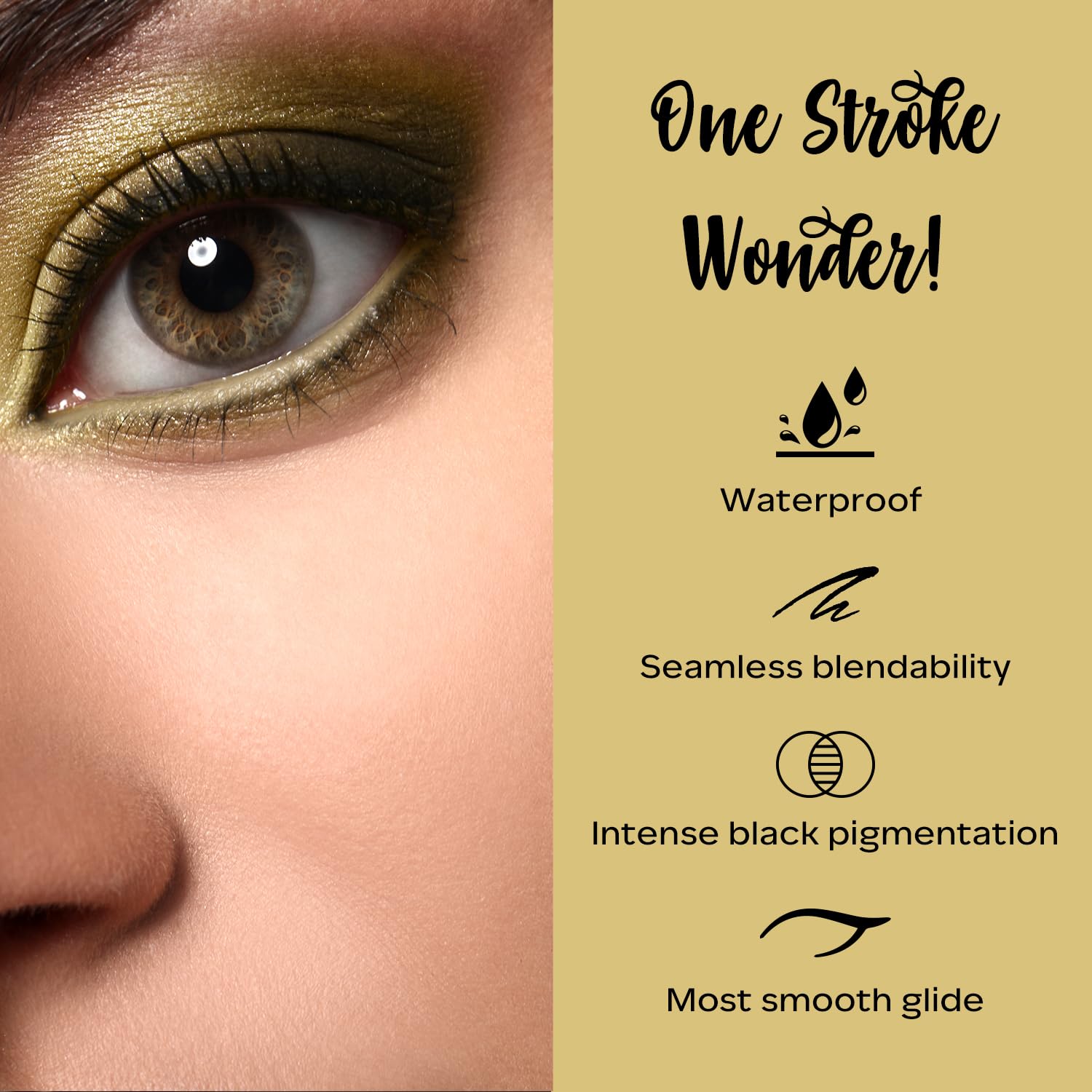 FACESCANADA Ultime Pro Intense Gel Kajal With Smudger & Sharpener - Sand Beige, 1.2 G | 24 Hr Long Stay | Waterproof & Smudgeproof | One Swipe Smooth Application | 3-In-1 Kajal, Eyeliner - Image 2 thumbnail