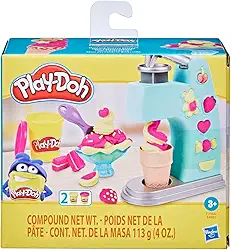 Play-Doh Massinha de Modelar Infantil, Mini Sorveteria Divertida, conjunto de massinha com acessórios e 2 potes de massinha colorida, para crianças a partir de 3 anos