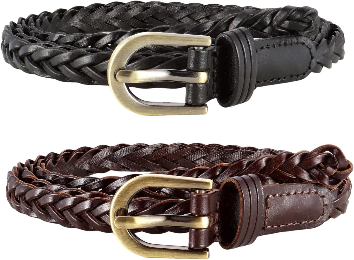 Ayliss Braided Belt Women PU Leather Skinny Woven Belt for Jeans Pants Thin Dress Waist Belt with Pin Buckle - Image 5