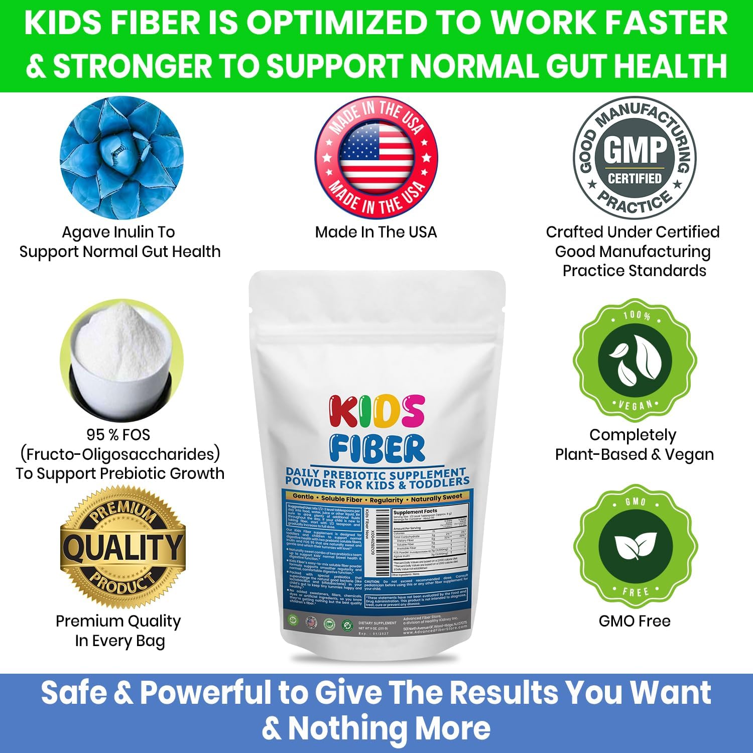 Kids Fiber for Constipation Relief, Prebiotics for Children, Toddler Fiber Supplement, Mild Sweetness Fiber Powder for Kids, Gut Health for Regularity & Softness 60 Servings - Image 5
